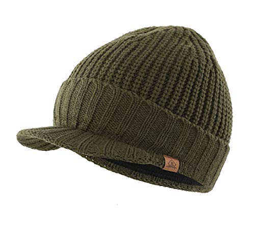 Home Preferred Men's Winter Hat Thick Knitted Flat Brimmed Hat with Sun Protection Newspaper Vendor Flat Brim Hat