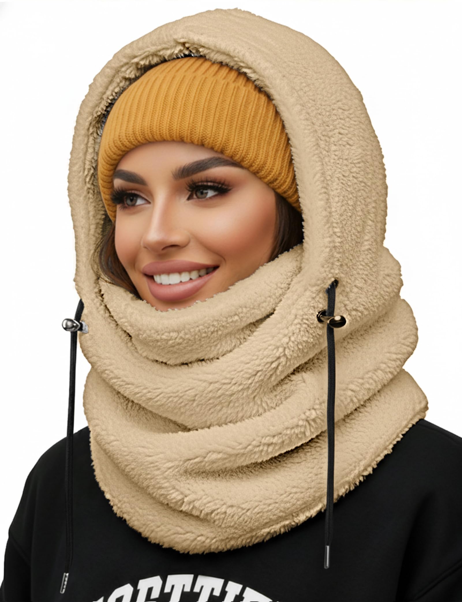 Balaclava for men and women, winter hat, neck windproof, wool ski mask, warm mask, scarf