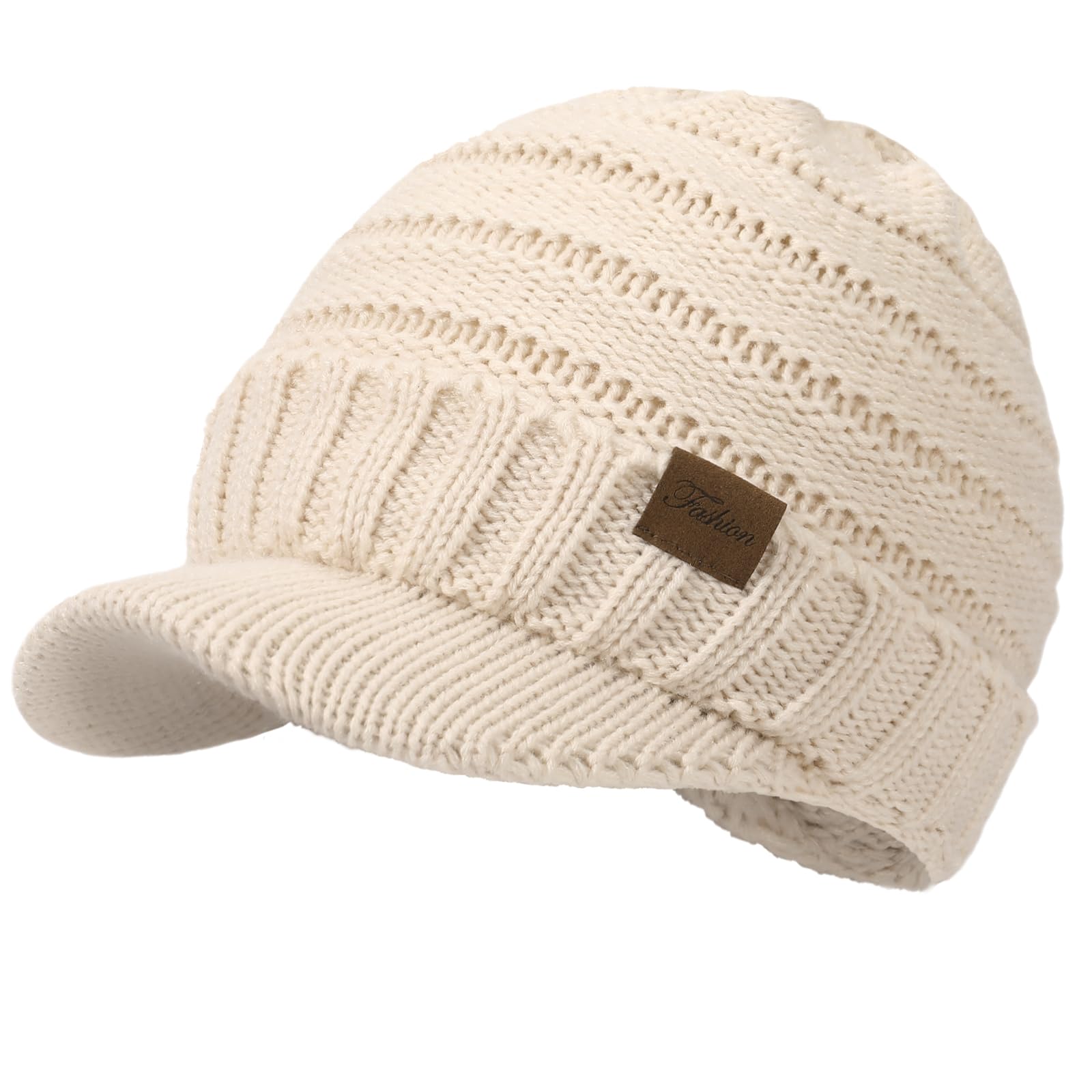 Women's winter hat - Thick and warm fashionable knitted brimless hat, soft and elastic cute women's winter hat with sun protection cap