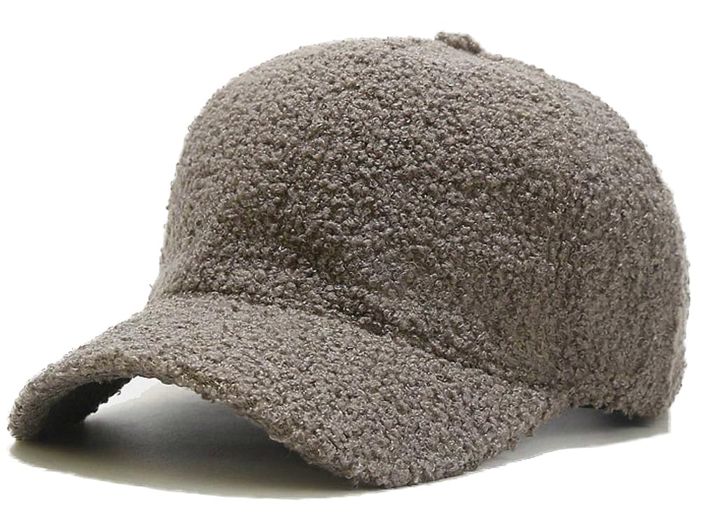 Lady's winter baseball cap made of lamb wool in solid color for warmth. Perfect for outdoor travel