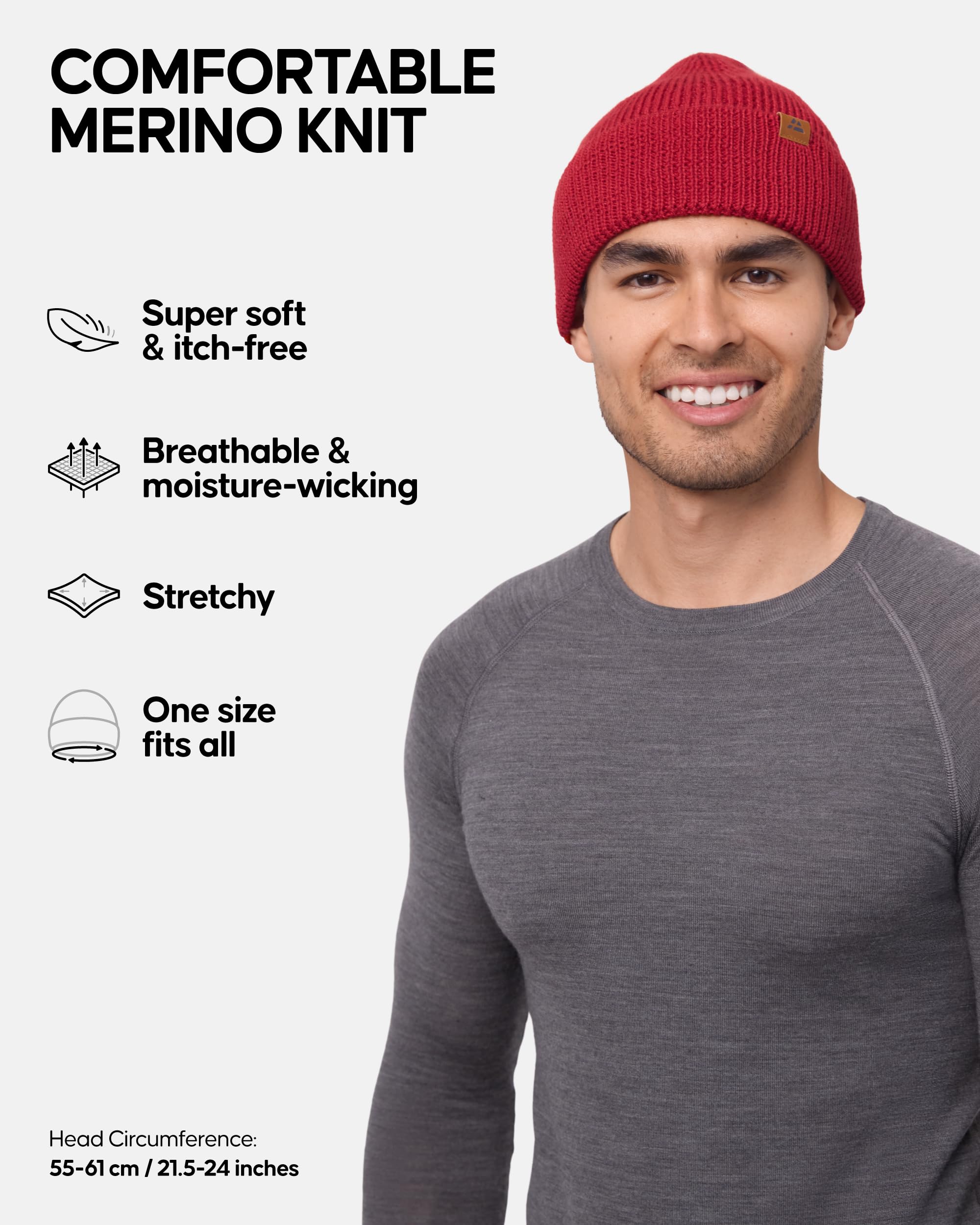 Merino wool beanie, suitable for both men and women, warm knitted winter hat