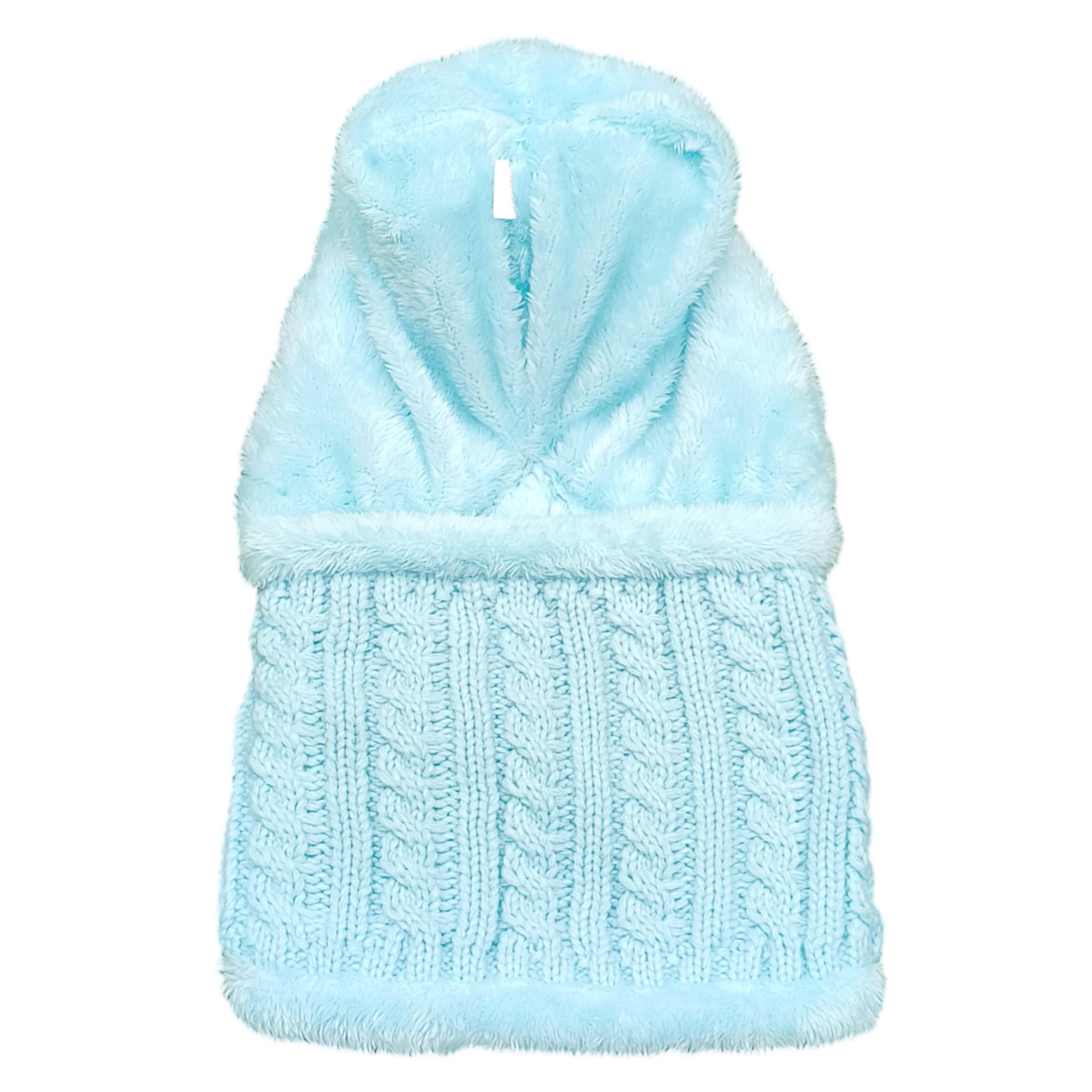 Women's winter unhooded woolen-lined knitted beret mask set with skull collar and round scarf, ski hat with pom-poms