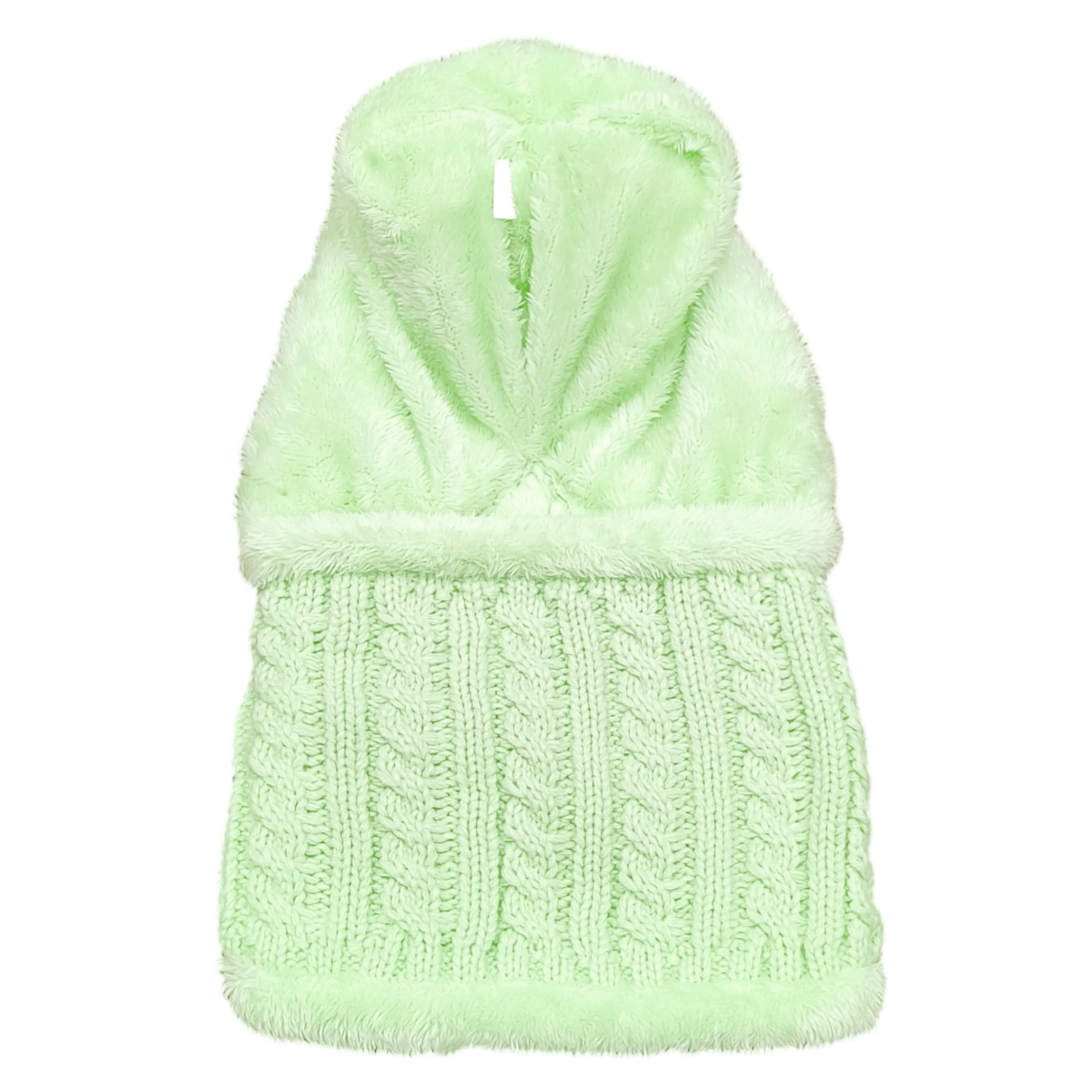 Women's winter unhooded woolen-lined knitted beret mask set with skull collar and round scarf, ski hat with pom-poms