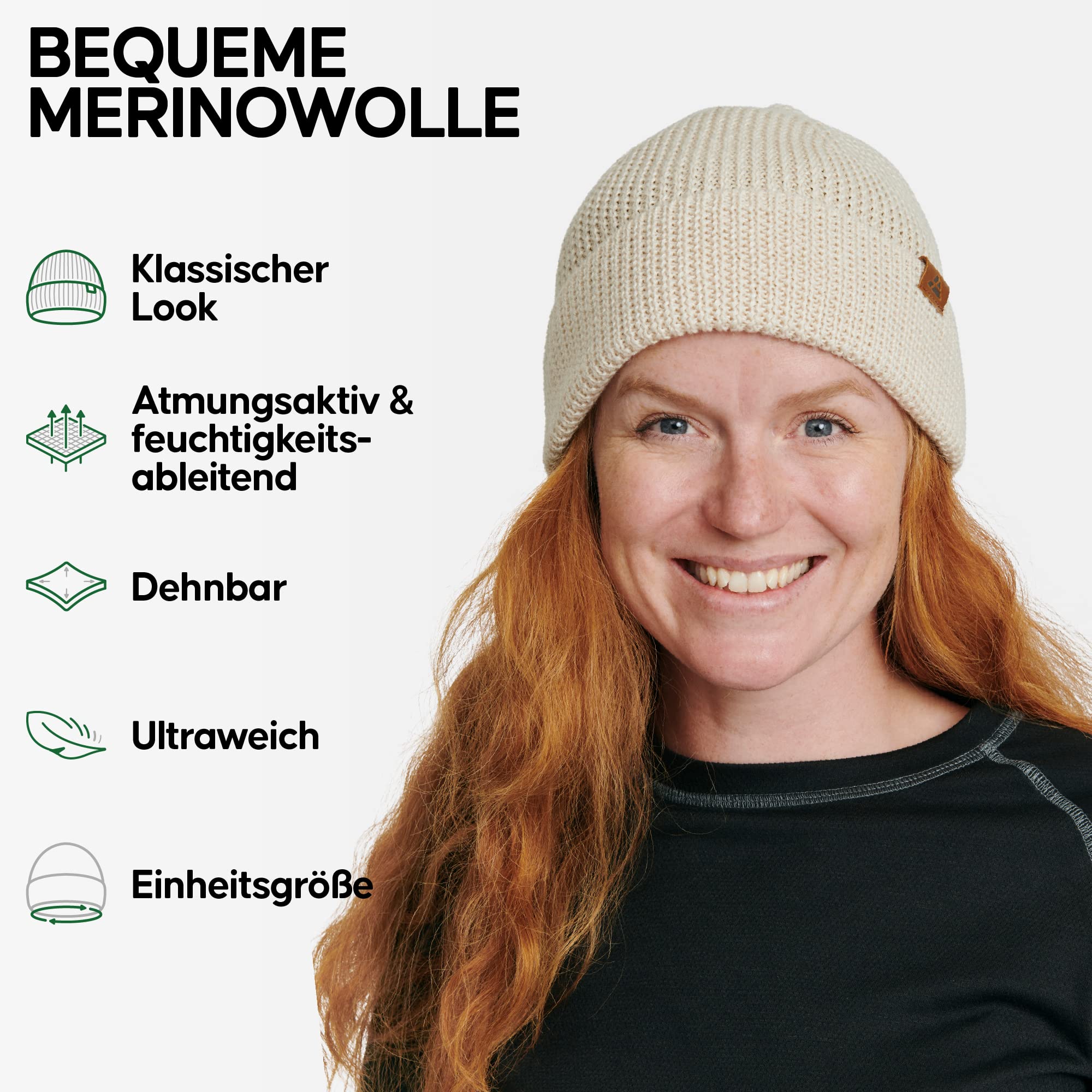 Merino wool beanie, suitable for both men and women, warm knitted winter hat