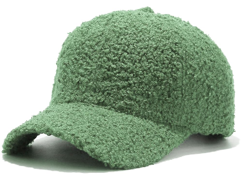 Lady's winter baseball cap made of lamb wool in solid color for warmth. Perfect for outdoor travel