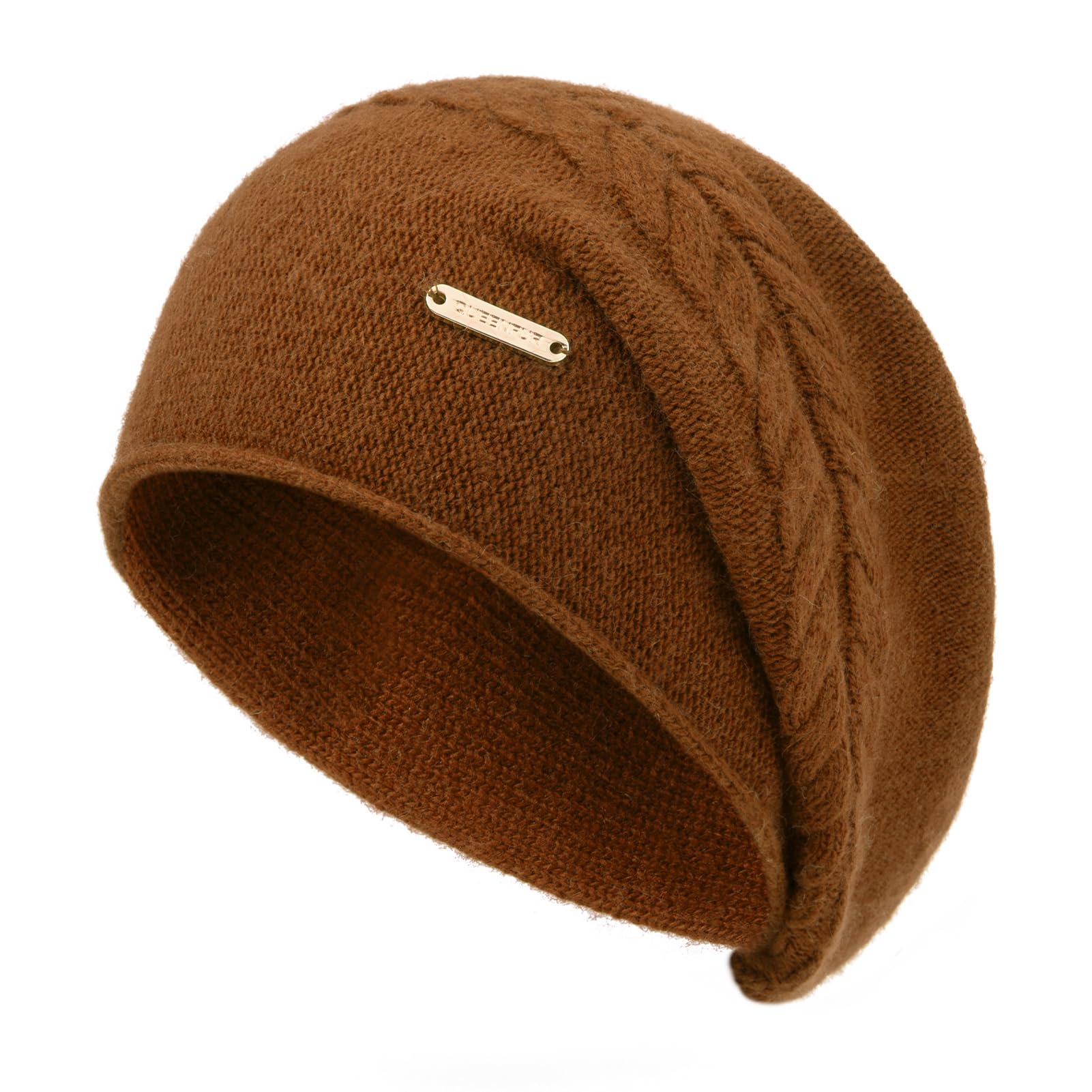 Women's knitted casual beanie, cashmere ski cap, knitted wool, soft and warm winter hat