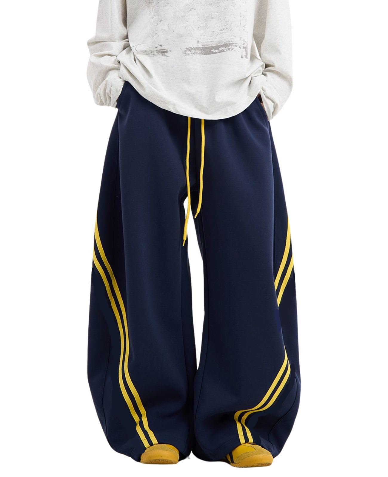 Barrel Sweatpants for Women Baggy Casual Joggers Wide Leg Sweat Pants Elastic Waist Drawstring Pants