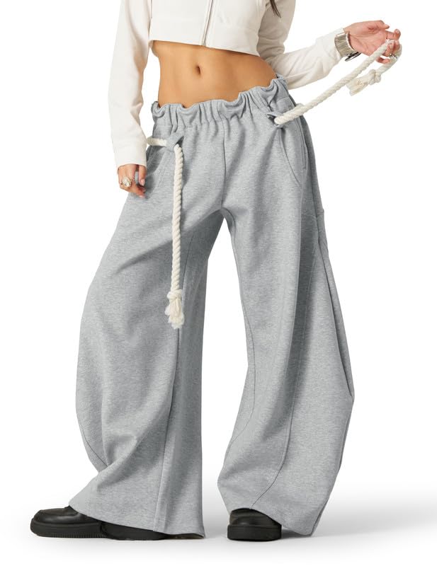 Baggy Trousers Casual Trousers Women's Basic Barrel Sweatpants Wide Leg Unisex Sports Trousers Modern Pants Casual Trouser Y2K Bottoms Streetwear