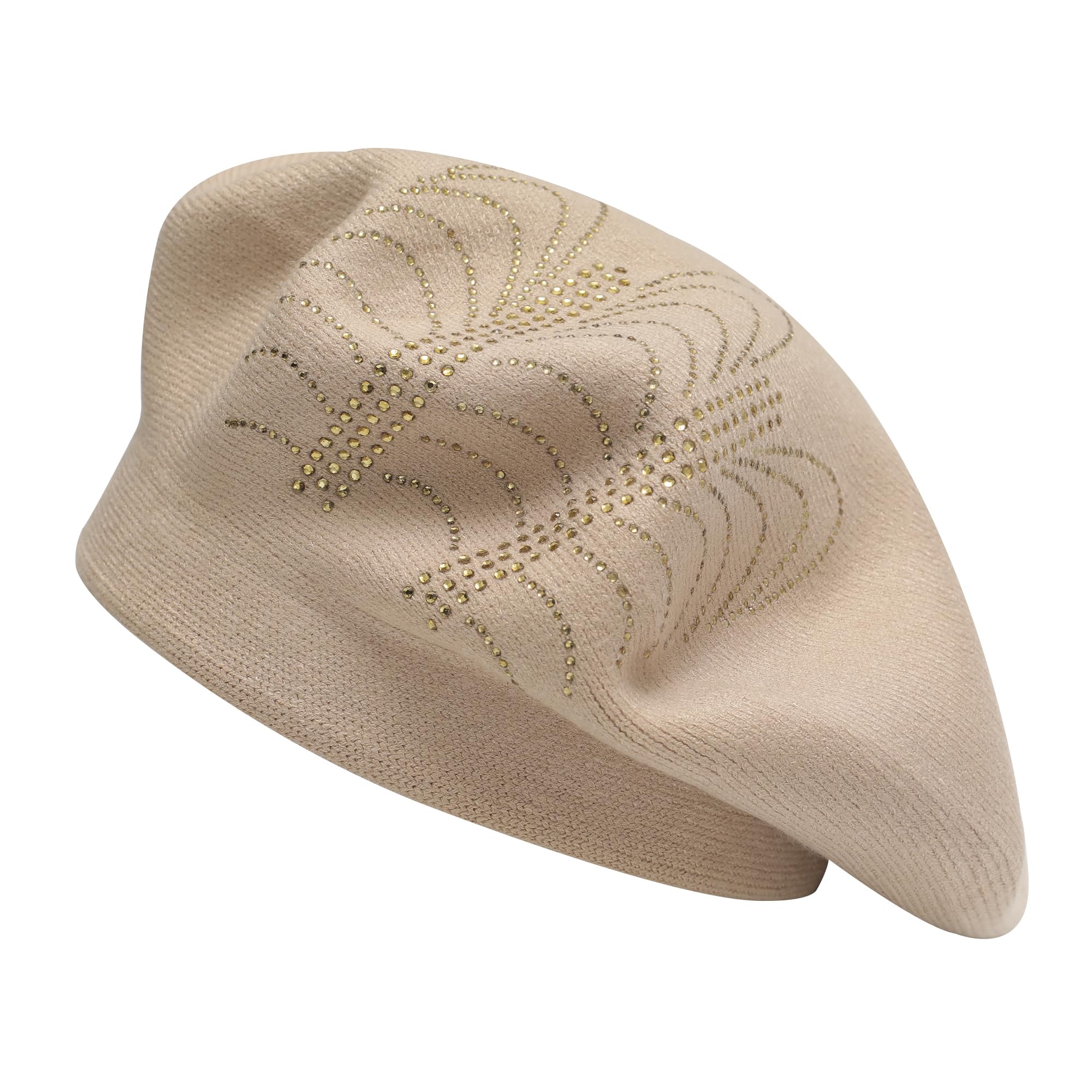 Women's French beret, double-sided knitted thick and warm hat, suitable for ladies and girls