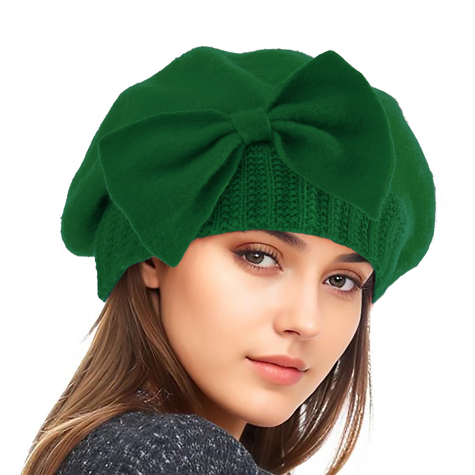 French beret women's fashion wool beret adult fashion winter warm cap brimless cap