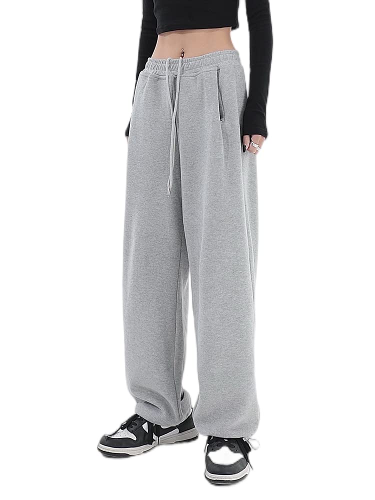 Womens Wide Leg Sweatpants Casual Loose Yoga Pants Comfy Lounge Joggers Baggy Sweatpants Pockets