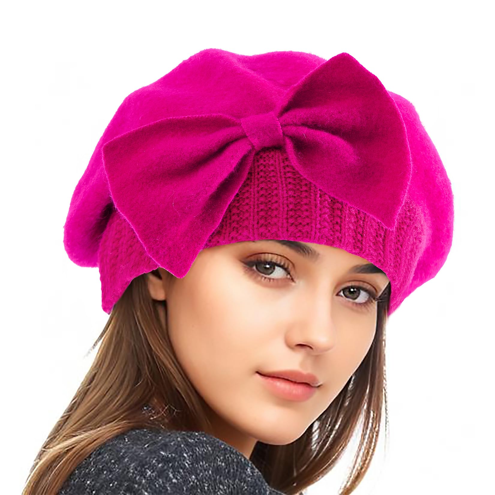 French beret women's fashion wool beret adult fashion winter warm cap brimless cap