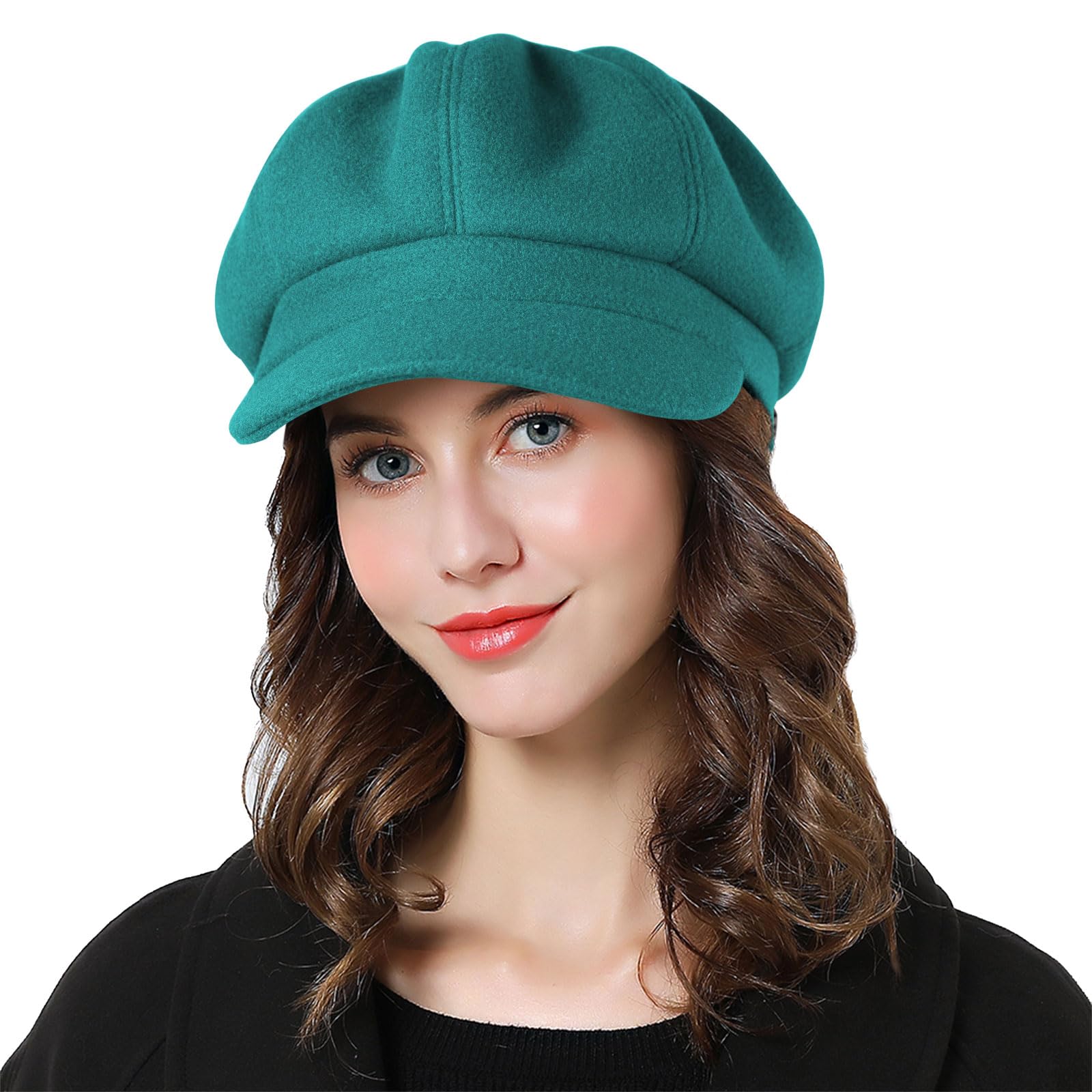 Women's beret newsboy cap, French wool hat, classic for autumn and winter