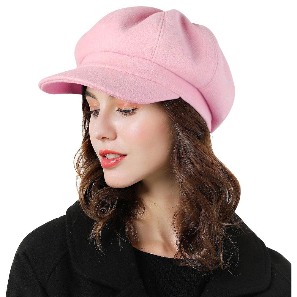 Women's beret newsboy cap, French wool hat, classic for autumn and winter