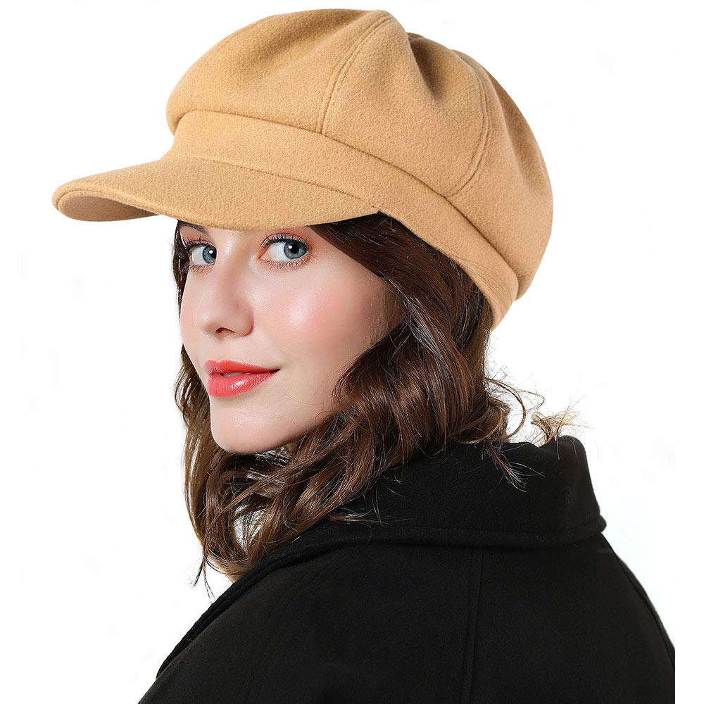 Women's beret newsboy cap, French wool hat, classic for autumn and winter