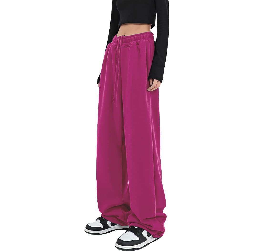 Womens Wide Leg Sweatpants Casual Loose Yoga Pants Comfy Lounge Joggers Baggy Sweatpants Pockets