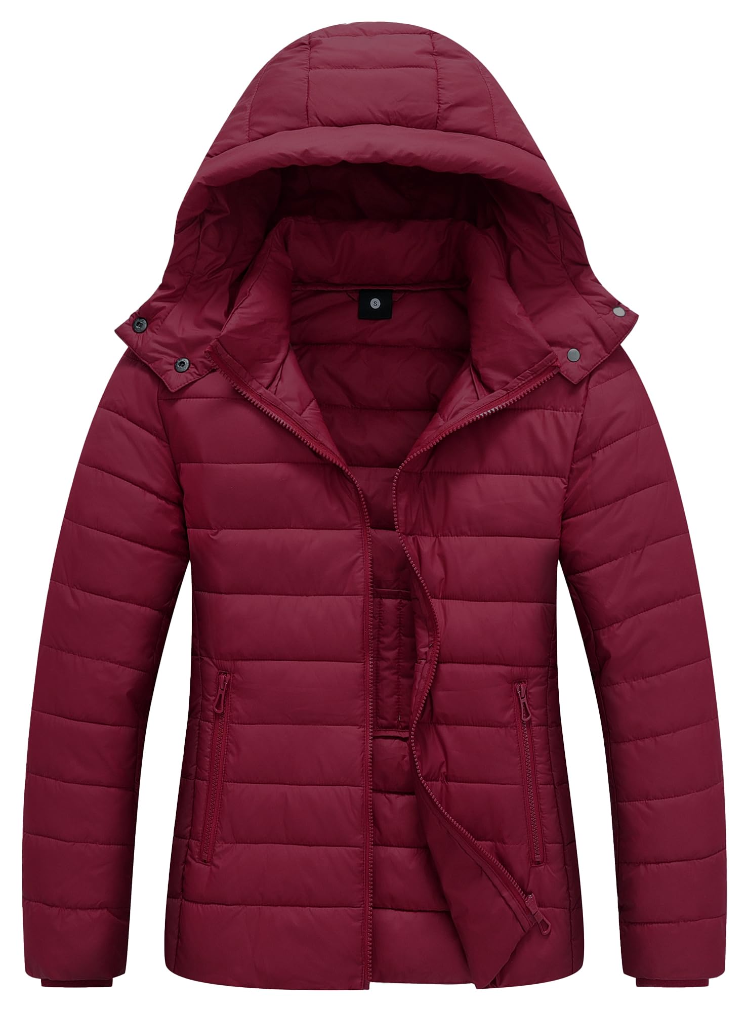 Women's Water-Resistant Puffer Jacket Quilted Warm Winter Coat Ultra Light Weight Short Down Jacket