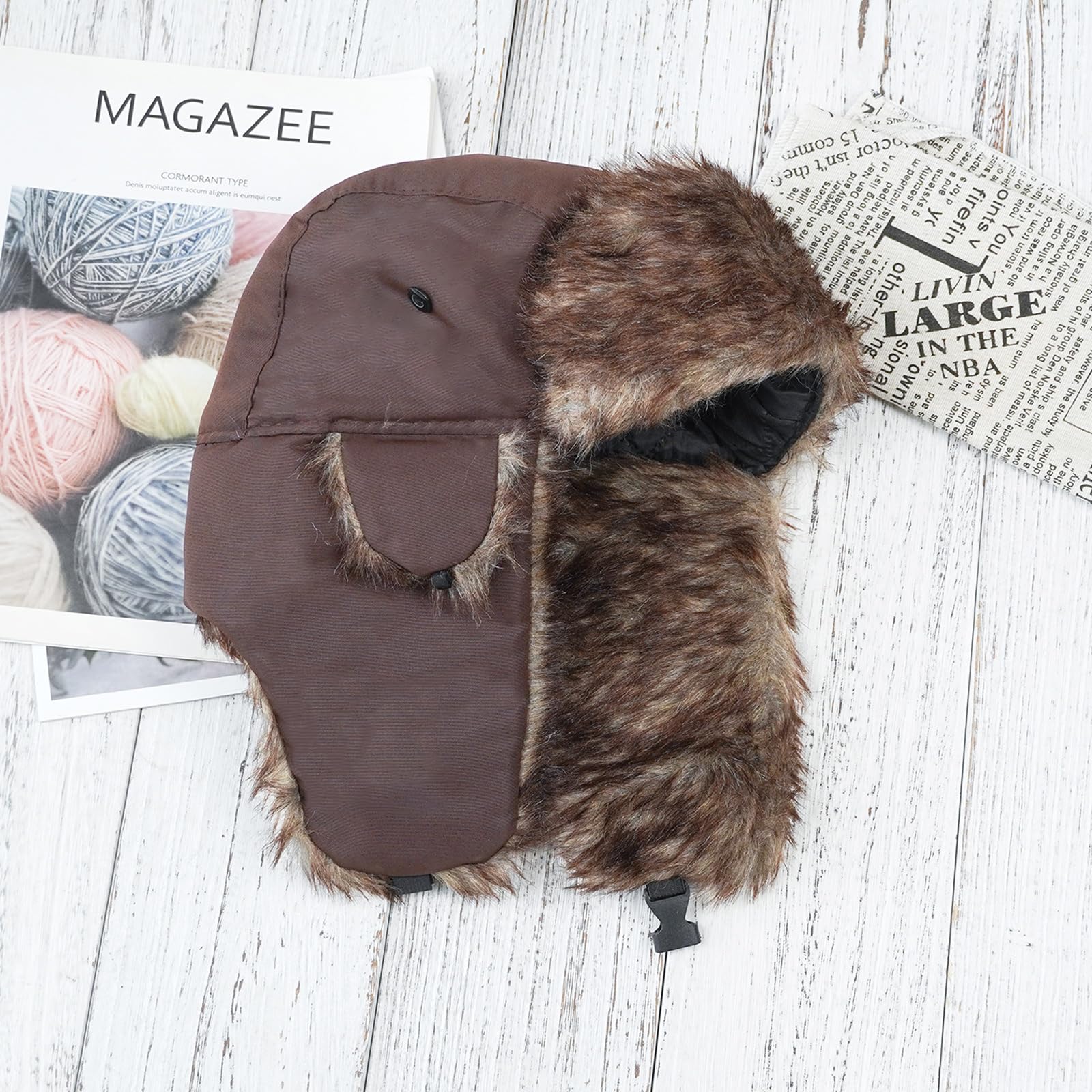 Hat lady and gentleman winter hat with artificial fur ear covers