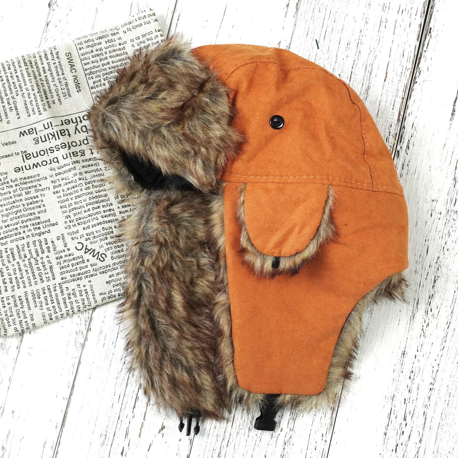 Hat lady and gentleman winter hat with artificial fur ear covers