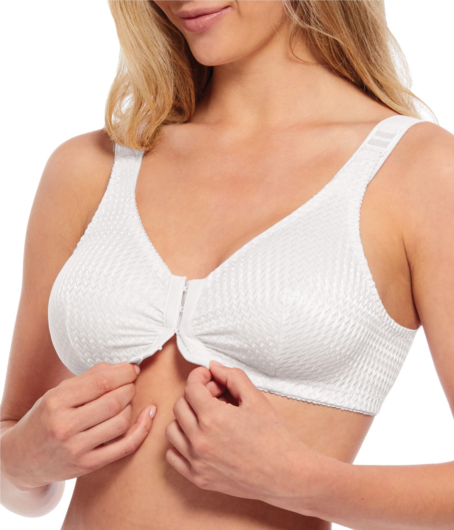 Wirefree Front Closure Bra for Women with Adjustable Straps