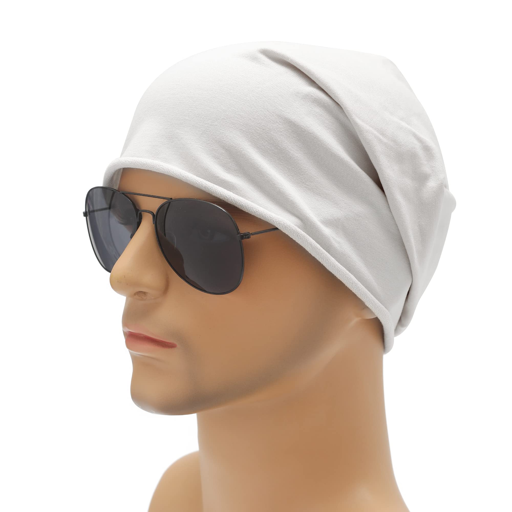 Cotton lightweight casual brimless hat - stylish, soft and elastic knitted skull cap for both men and women