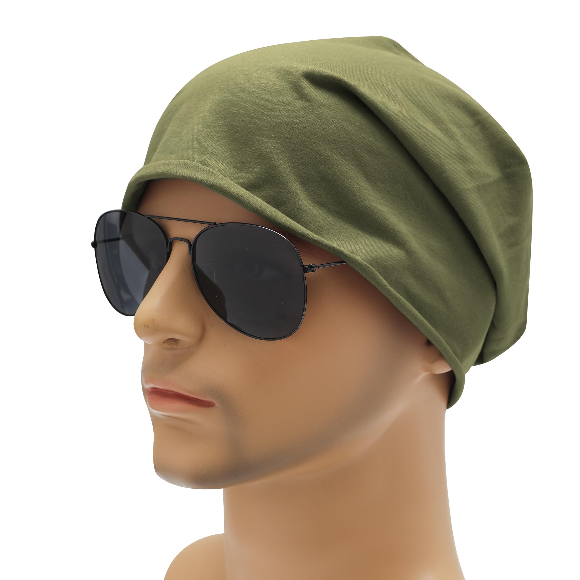 Cotton lightweight casual brimless hat - stylish, soft and elastic knitted skull cap for both men and women