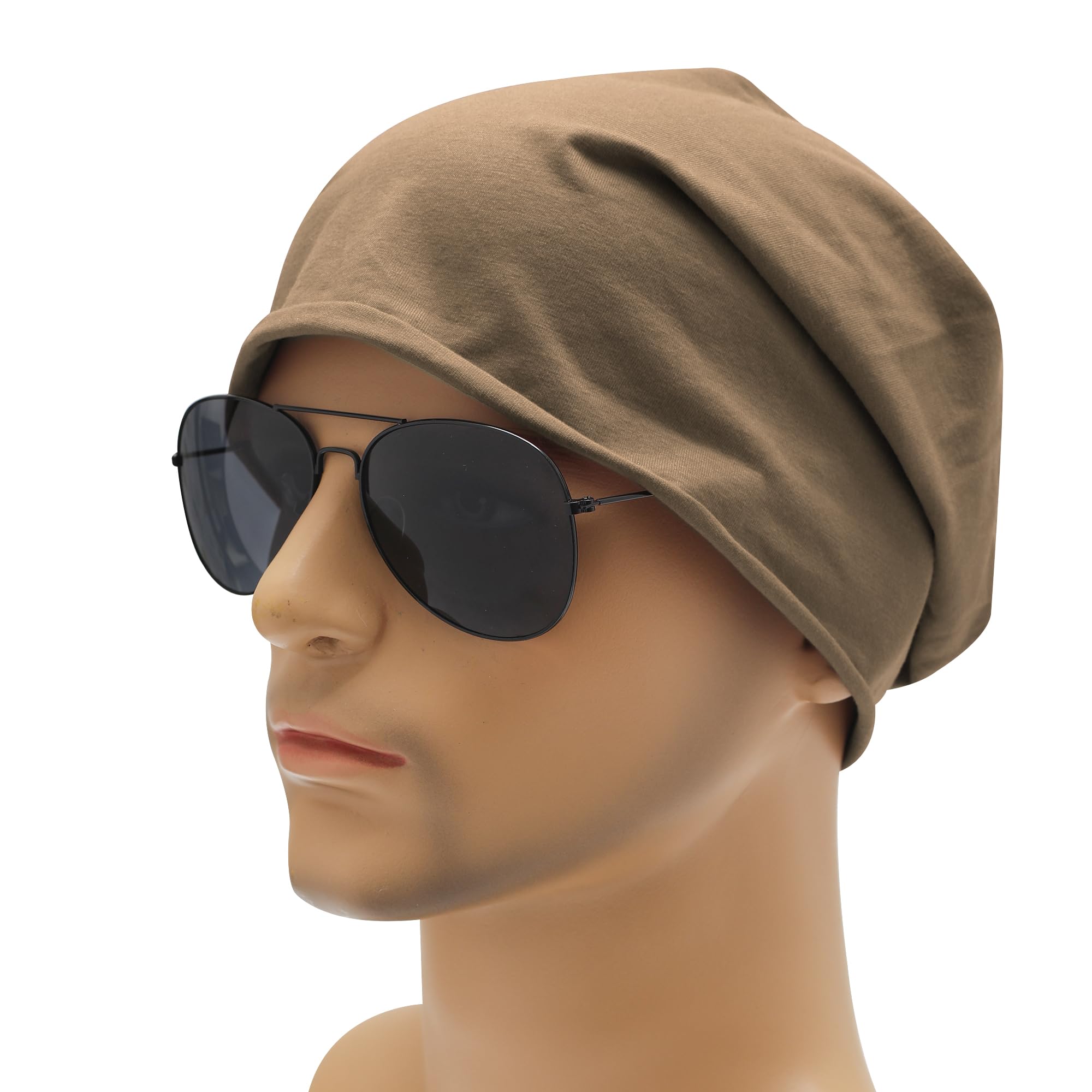 Cotton lightweight casual brimless hat - stylish, soft and elastic knitted skull cap for both men and women