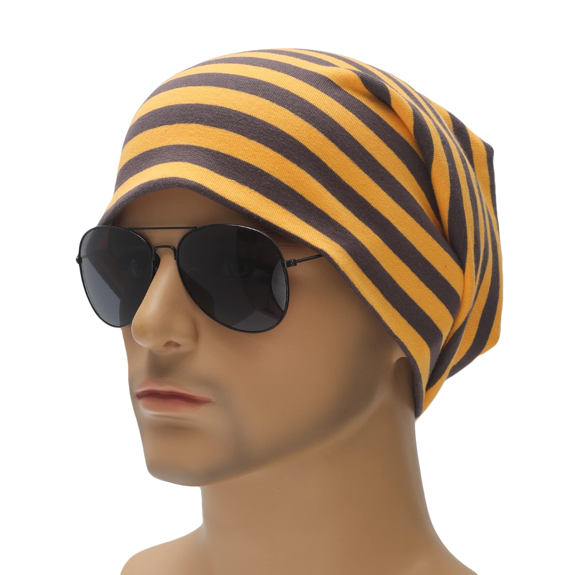 Cotton lightweight casual brimless hat - stylish, soft and elastic knitted skull cap for both men and women