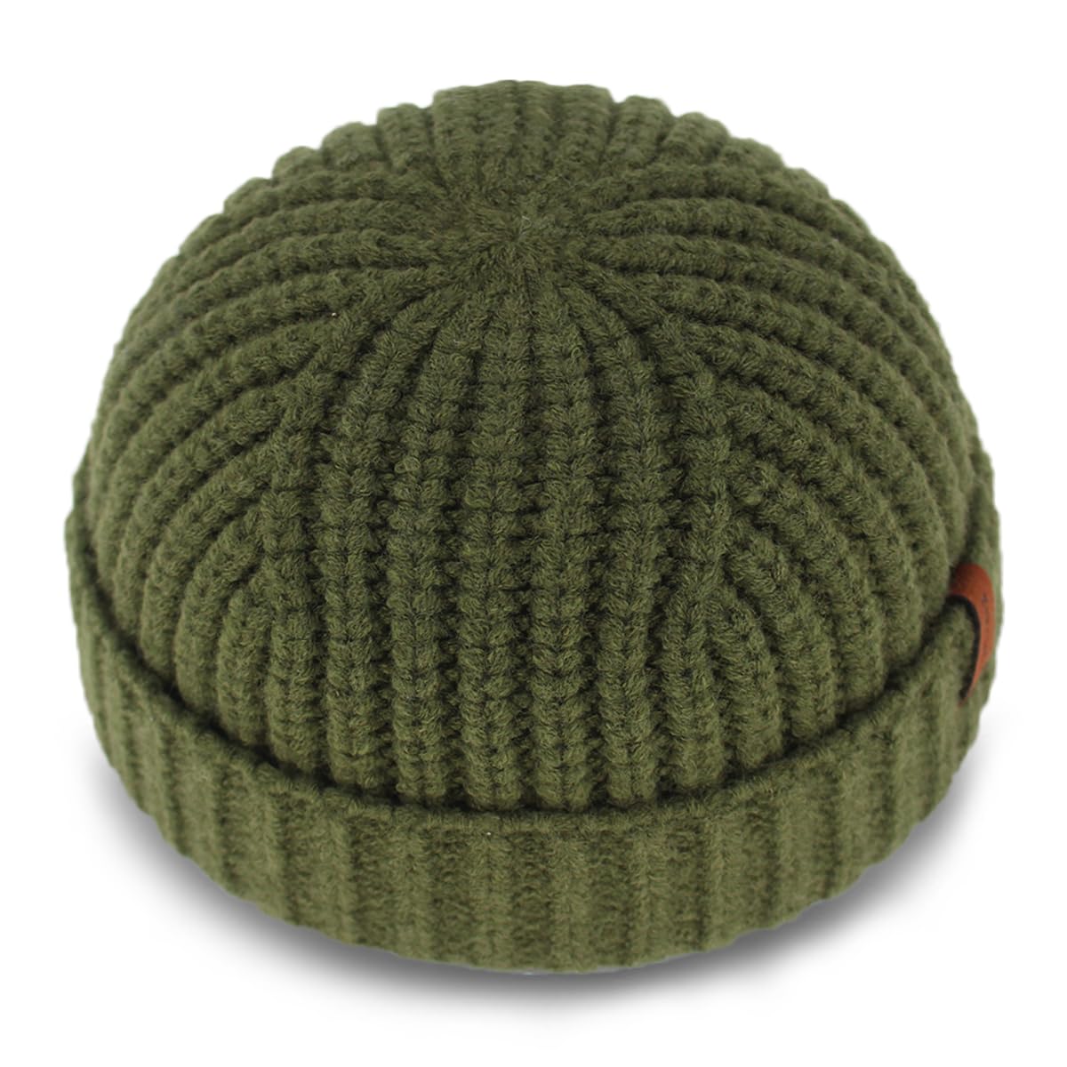 Coarse wool fisherman short brimless hat skull cap for men, men's thick skating streetwear fisherman brimless hat daily cap