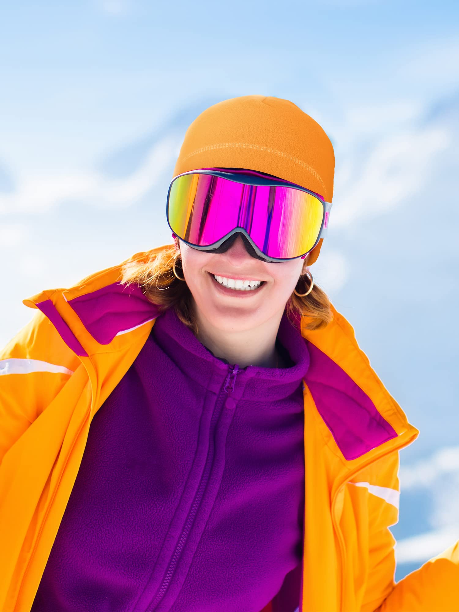 Wool skull cap men's wool beanie winter watch cap warm Arctic beanie thick windproof unisex style suitable for outdoor exercise