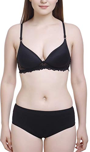 Women's Cotton Padded Non-Wired Push-Up Bra Panty Set