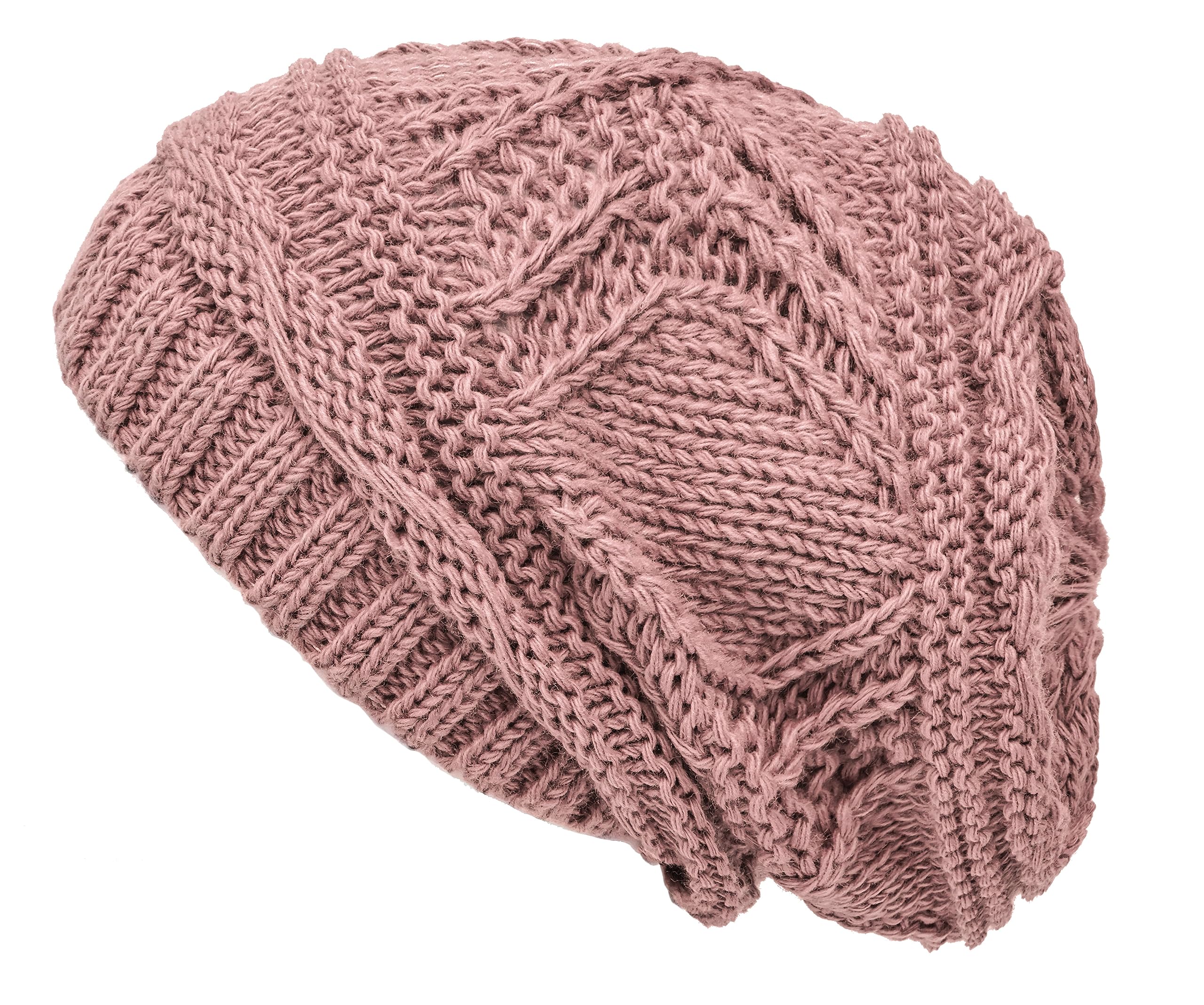 Knitted loose oversized soft and warm winter brimless hat