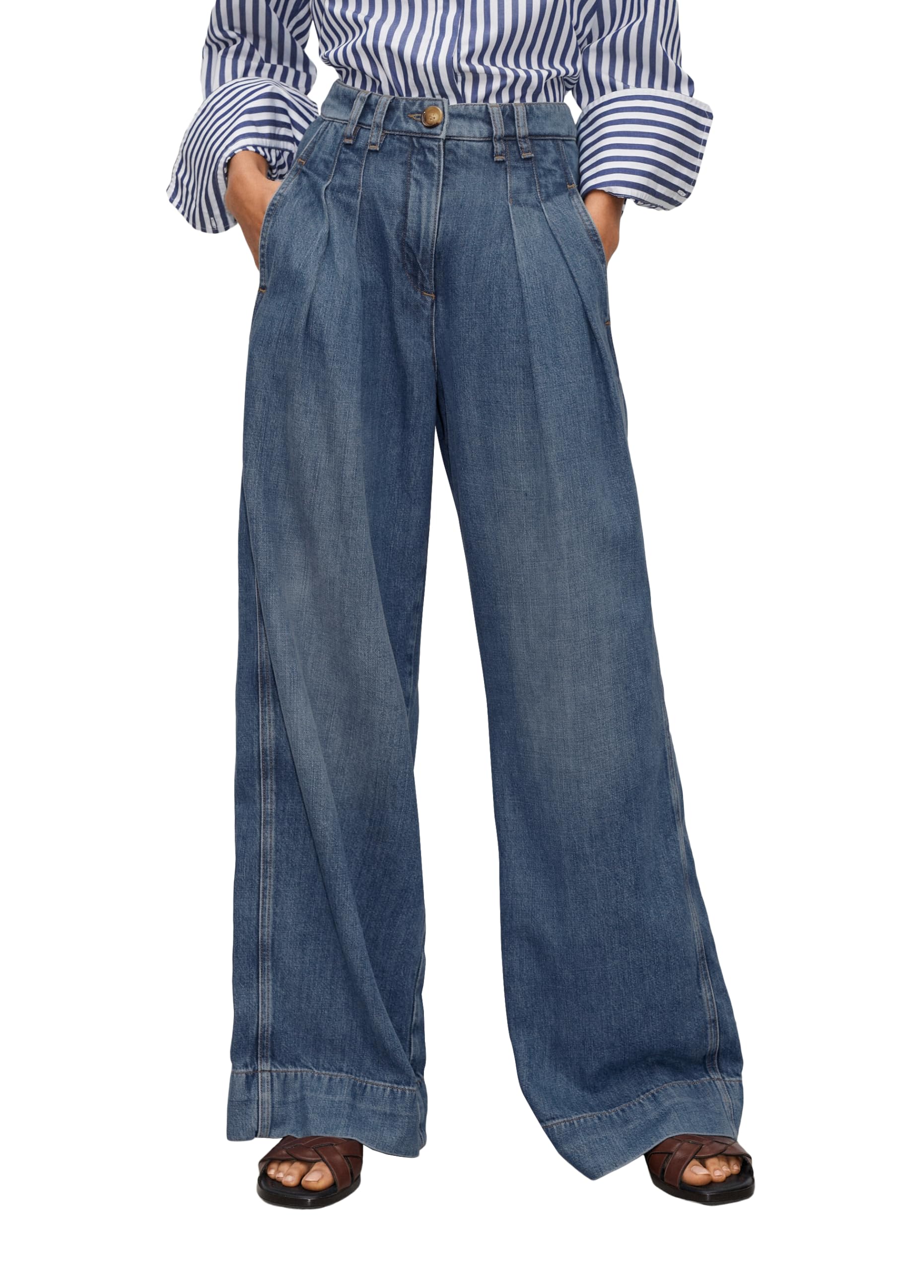 Women's High Waisted Wide Leg Jeans Baggy Mom Casual Denim Pants