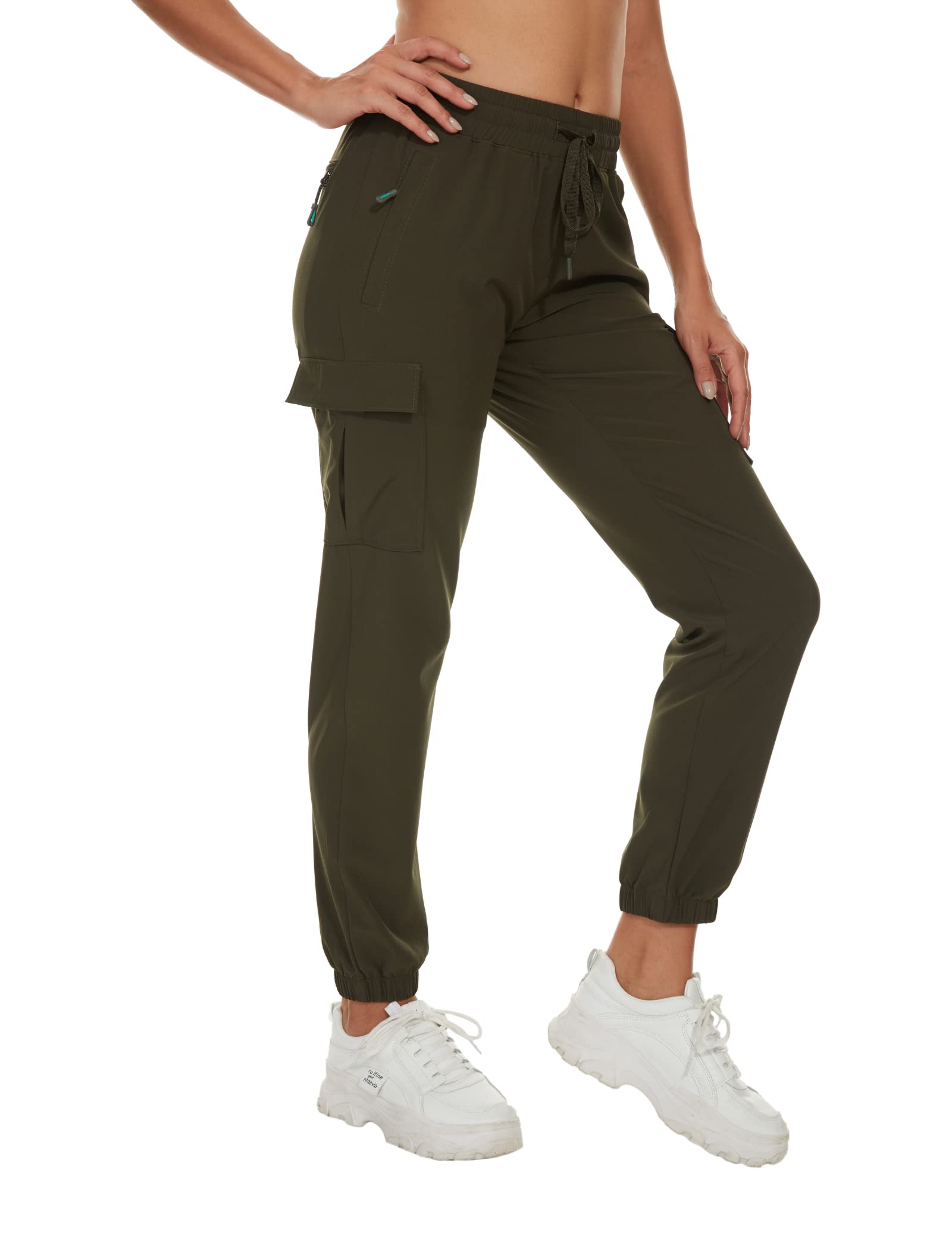 Women Lightweight Cargo Pants Quick Dry Joggers for Women with Pockets Water-Resistant Travel Pants