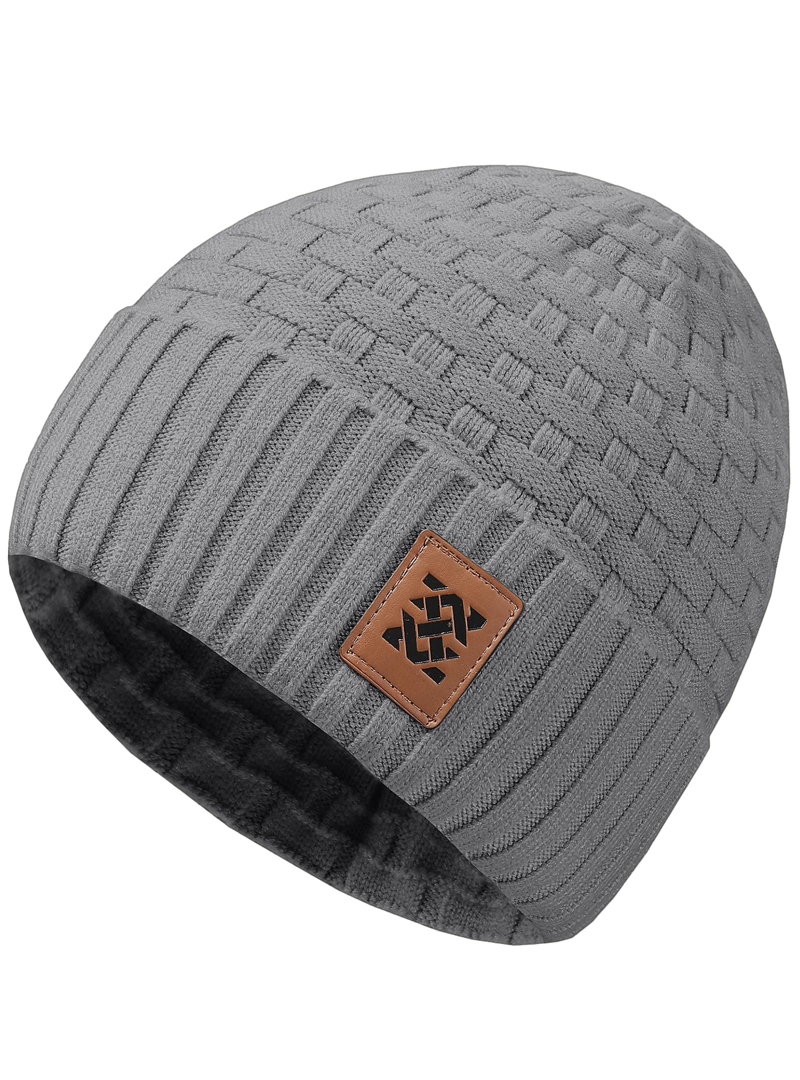 Unhooded hat - a warm winter knit cap for both men and women, featuring a comfortable and thick design, with a daily ribbed style
