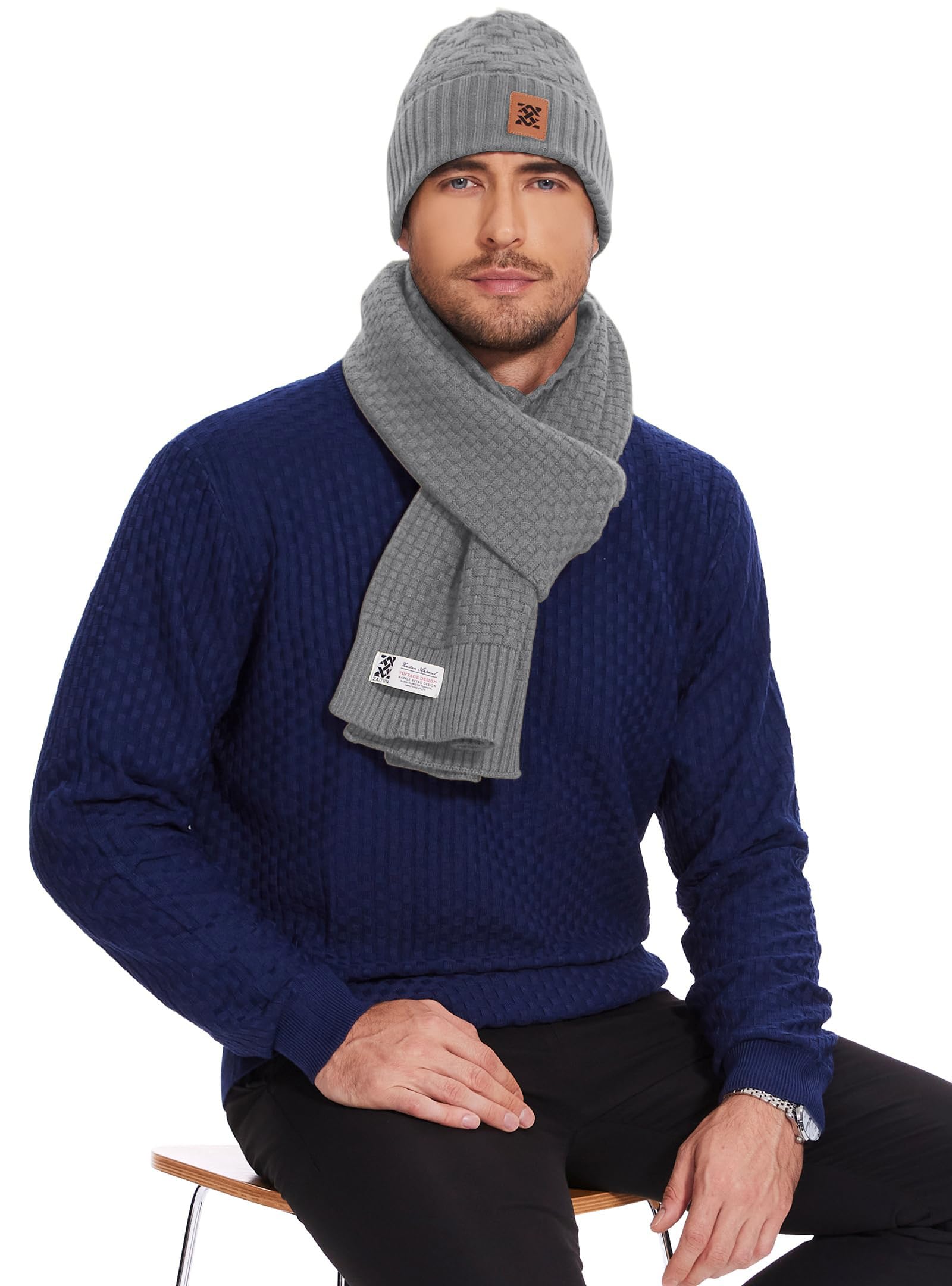 Unhooded hat - a warm winter knit cap for both men and women, featuring a comfortable and thick design, with a daily ribbed style