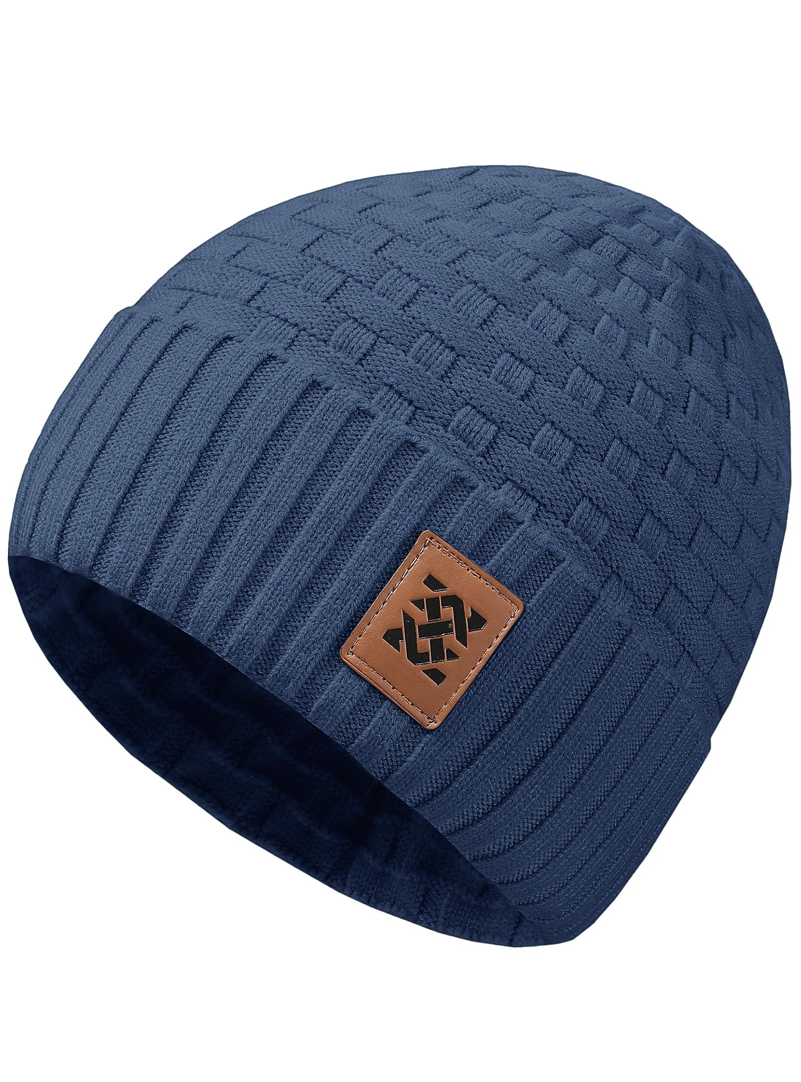 Unhooded hat - a warm winter knit cap for both men and women, featuring a comfortable and thick design, with a daily ribbed style