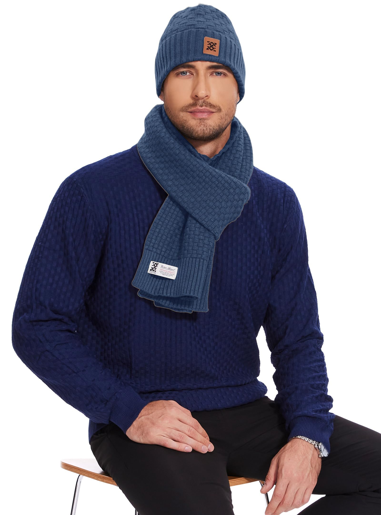 Unhooded hat - a warm winter knit cap for both men and women, featuring a comfortable and thick design, with a daily ribbed style