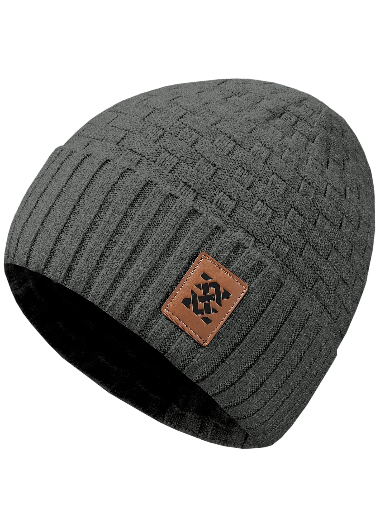 Unhooded hat - a warm winter knit cap for both men and women, featuring a comfortable and thick design, with a daily ribbed style
