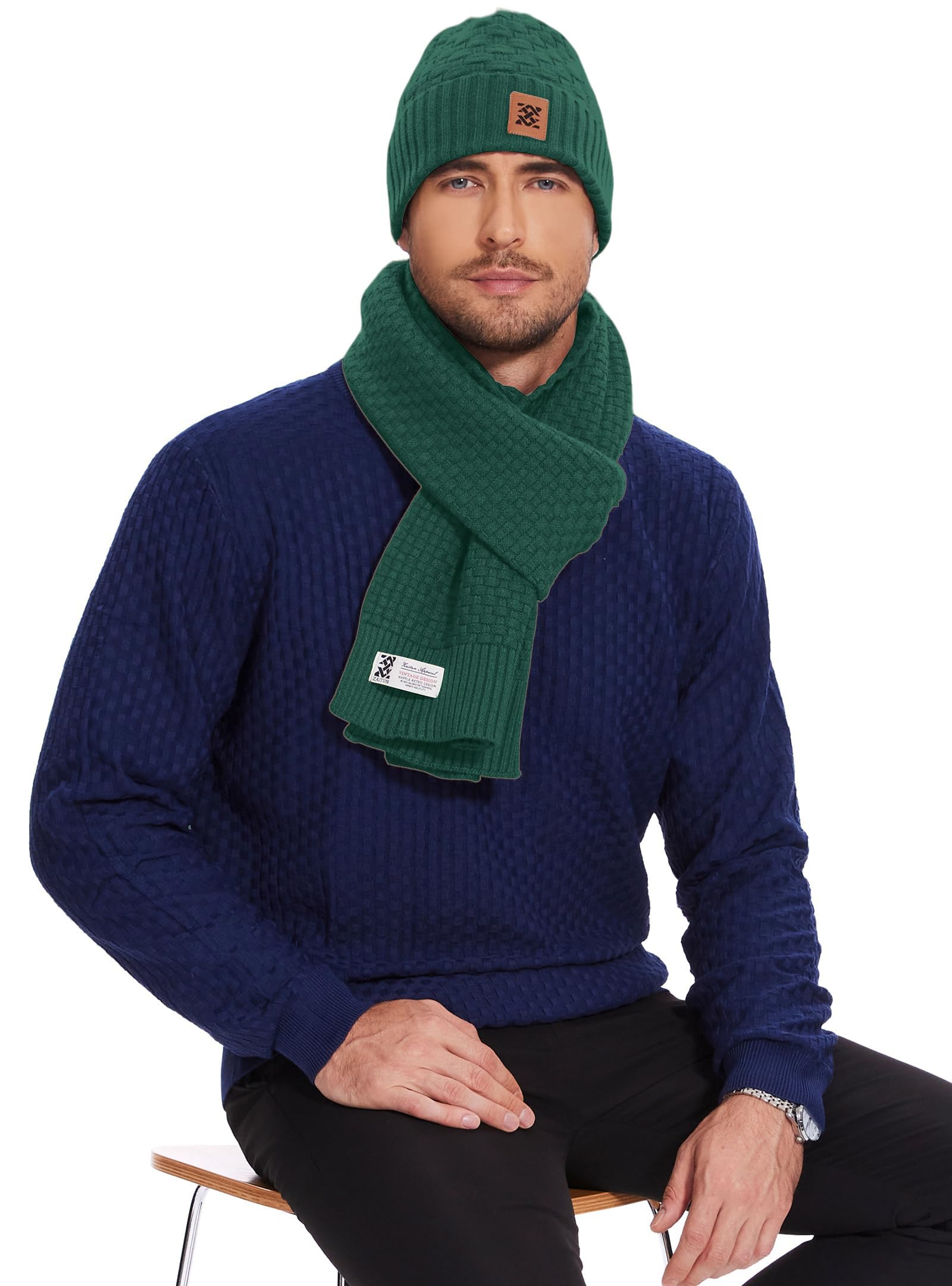 Unhooded hat - a warm winter knit cap for both men and women, featuring a comfortable and thick design, with a daily ribbed style