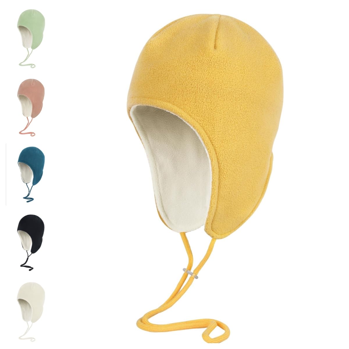 Men's and women's warm wool unhooded winter hat with soft brim, ear cover, windproof for skiing, snow riding, skullcap helmet liner