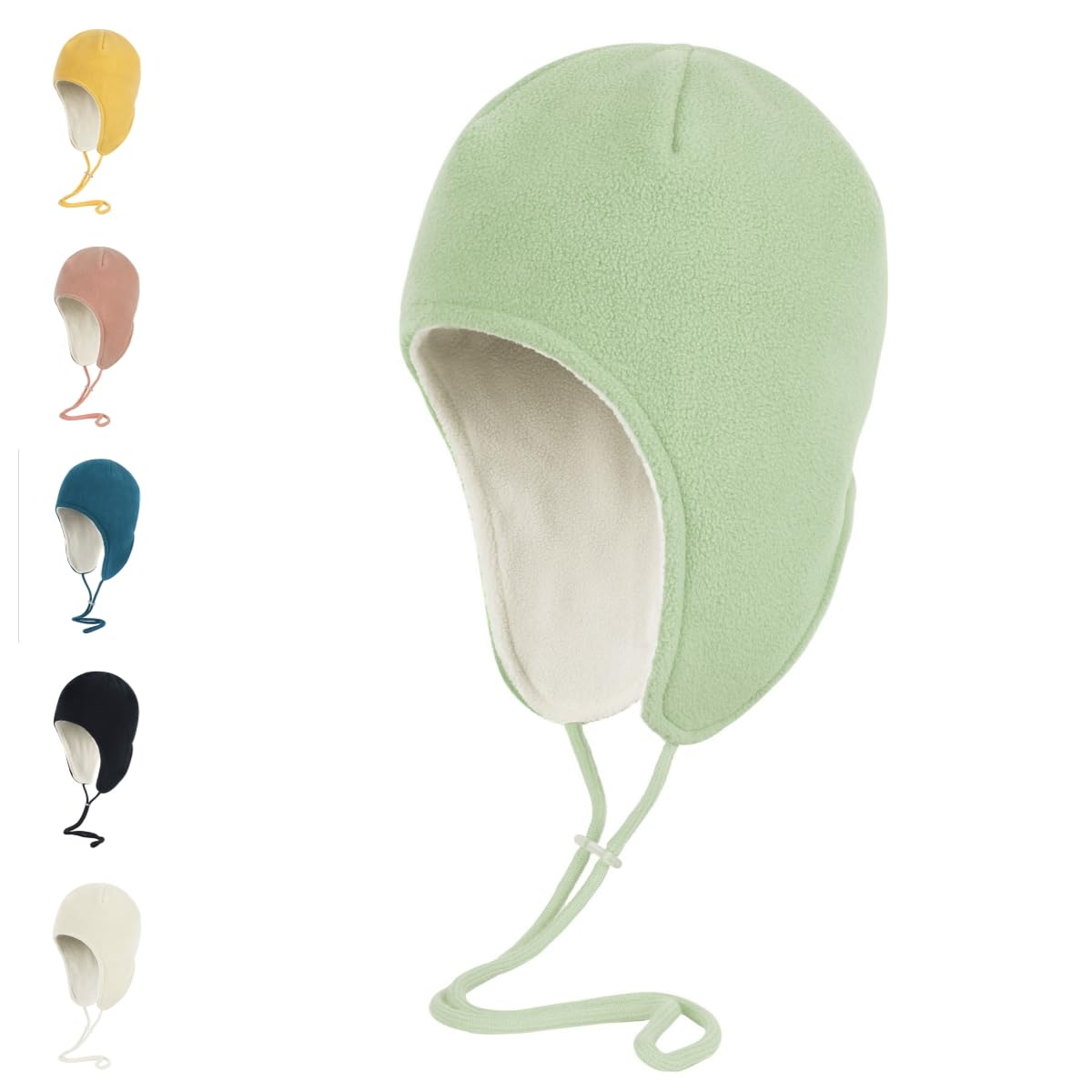 Men's and women's warm wool unhooded winter hat with soft brim, ear cover, windproof for skiing, snow riding, skullcap helmet liner