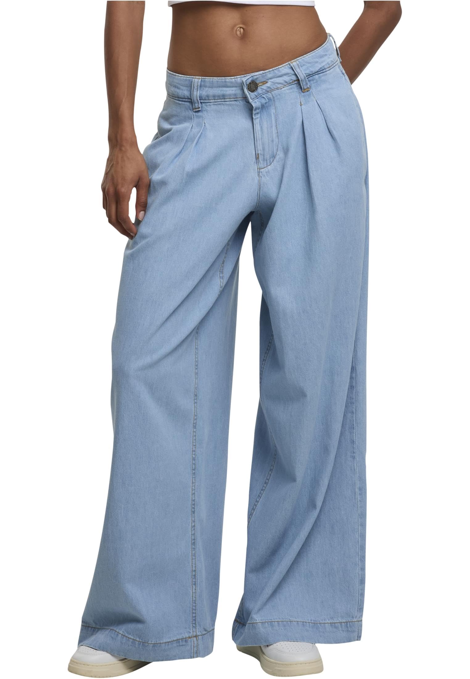 Ladies Wide Leg Light Denim Pants