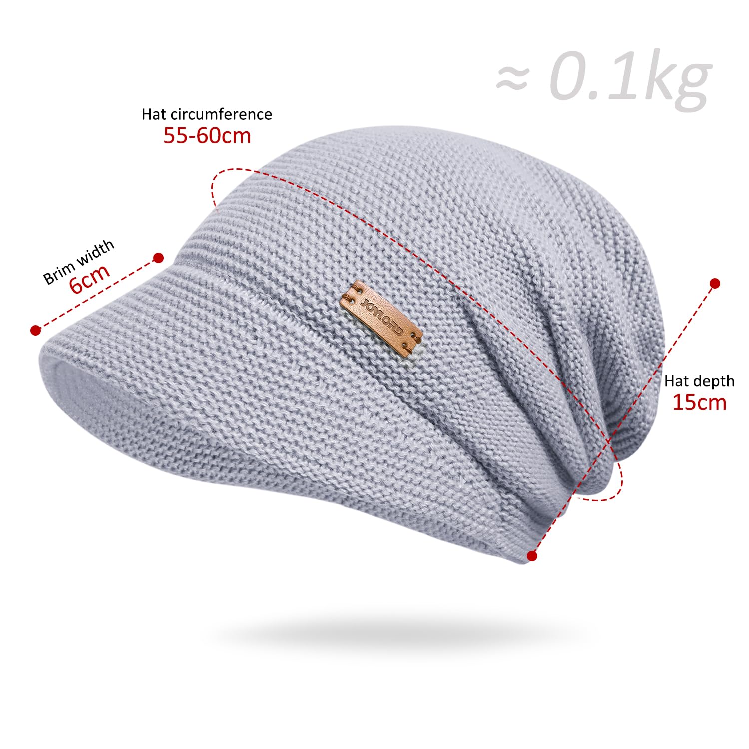 Women's winter brimless hat, with wool lining for warmth, knitted casual brimless hat with sun protection cap functionality