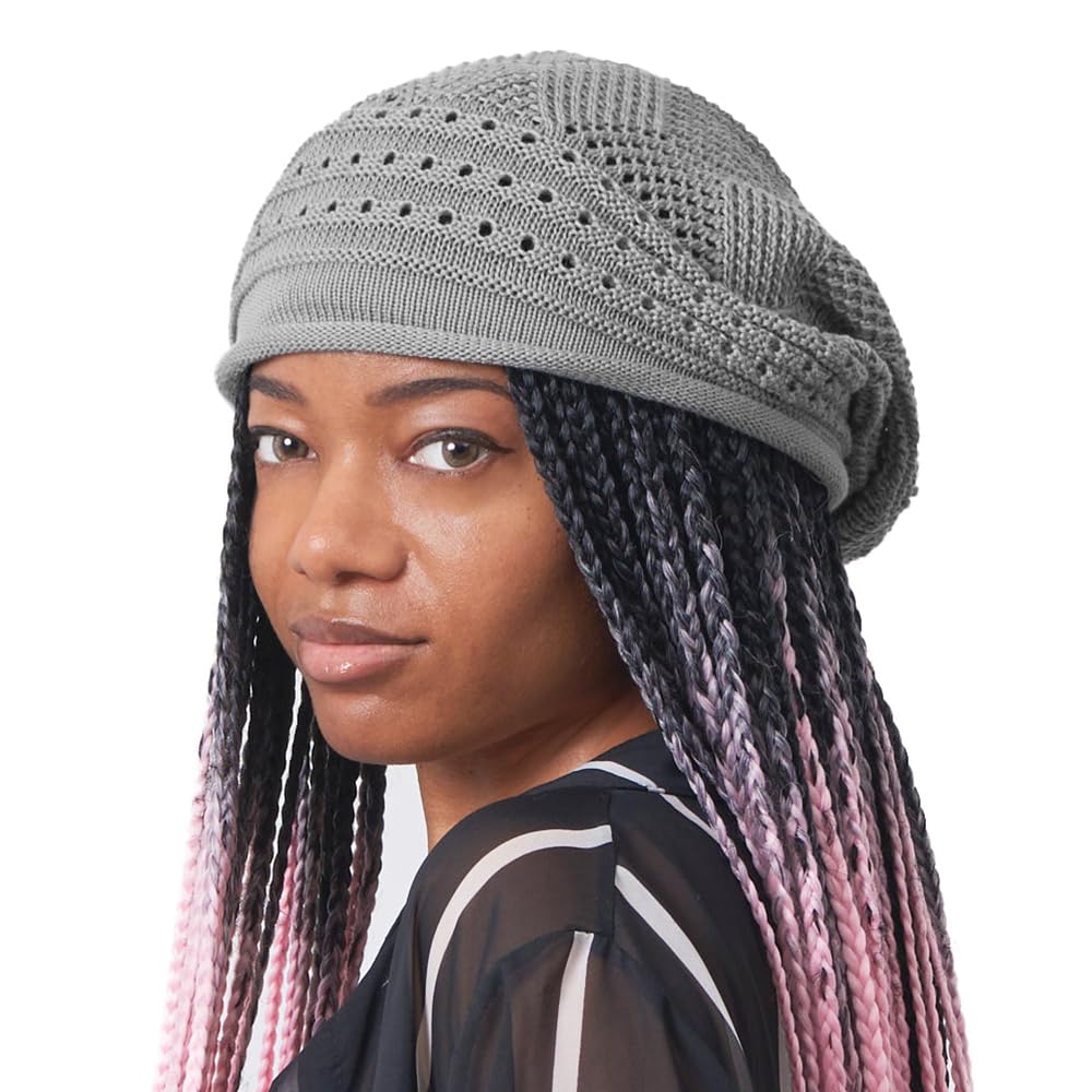 Women's oversized relaxed crochet beanie, men's cotton casual hat