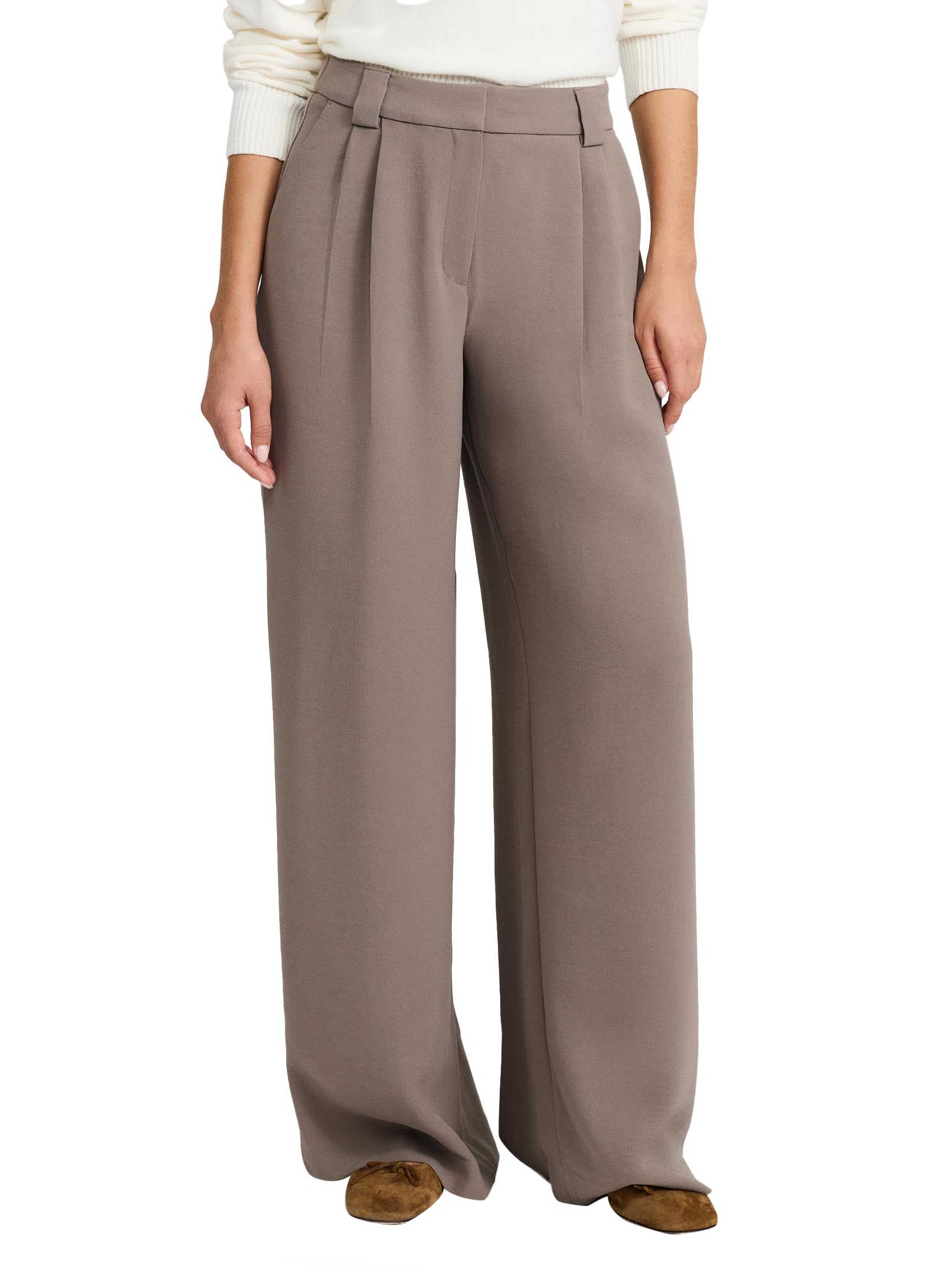 Women&rsquo;s High Waisted Relaxed Fit Trousers &ndash; Tailored Wide-Leg Dress Pants with Polished Look for Work, Events