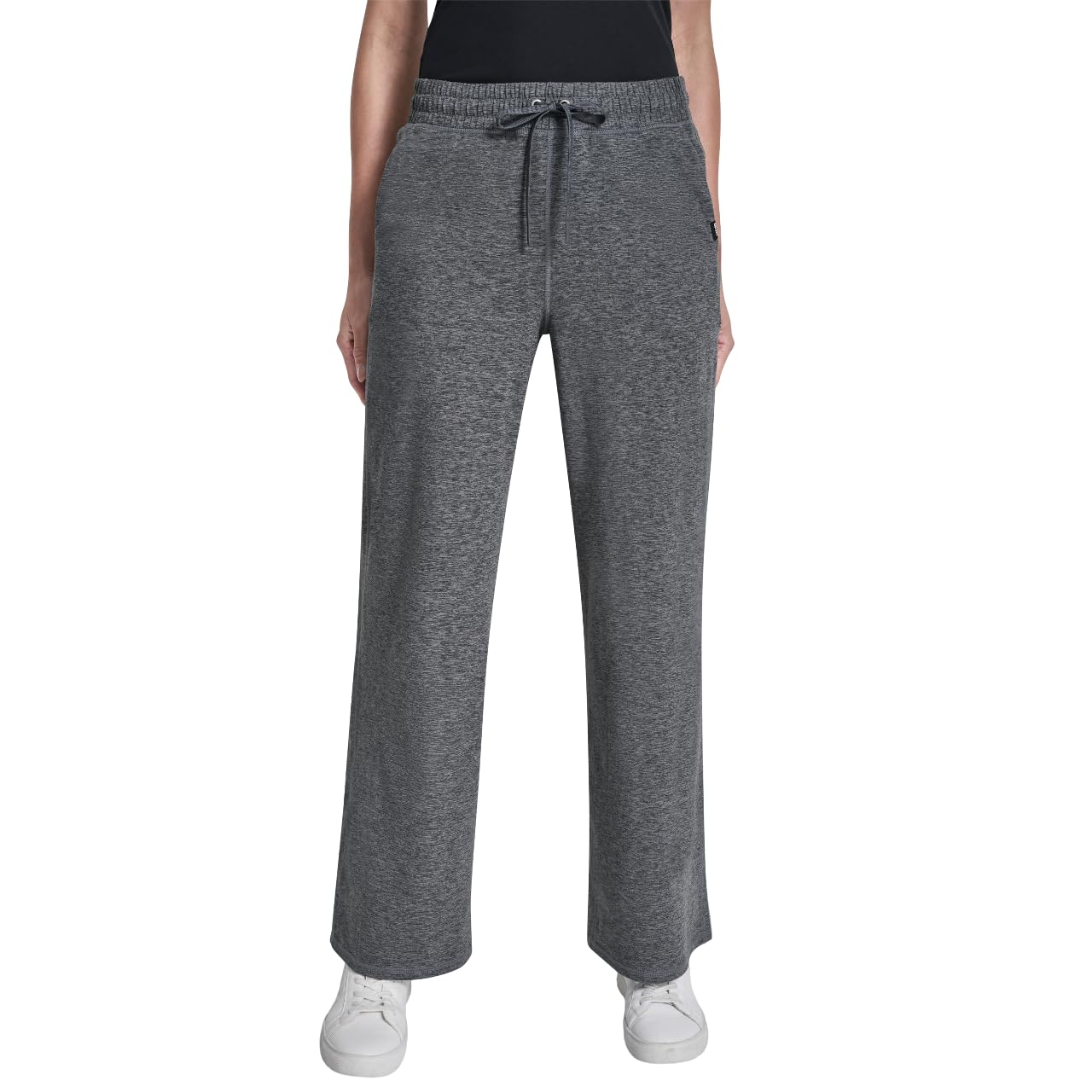 Womens Spacedye Mid Rise Wide Leg Sweatpants with Pockets