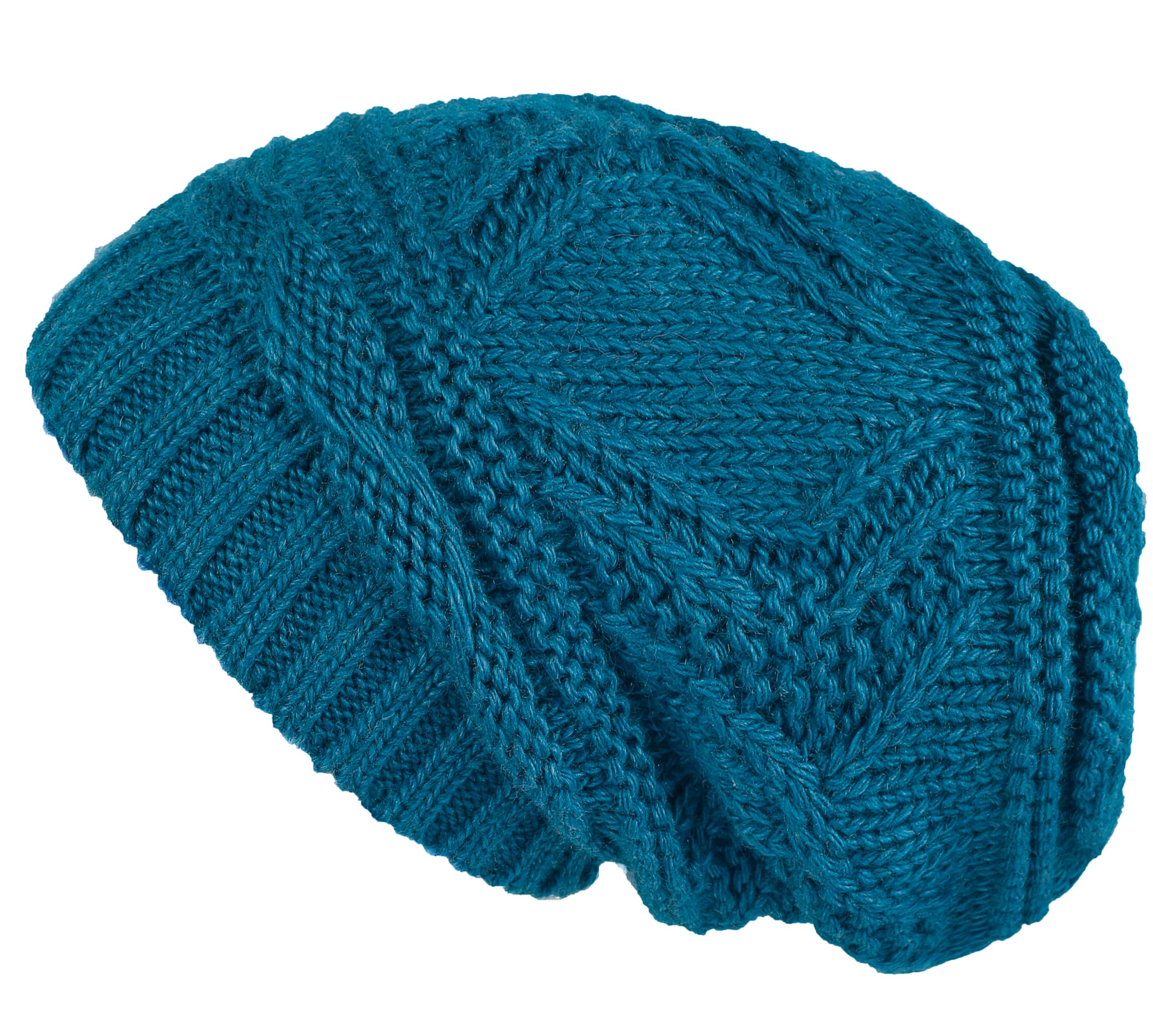 Knitted loose oversized soft and warm winter brimless hat for women. Comfortable, lightweight and versatile