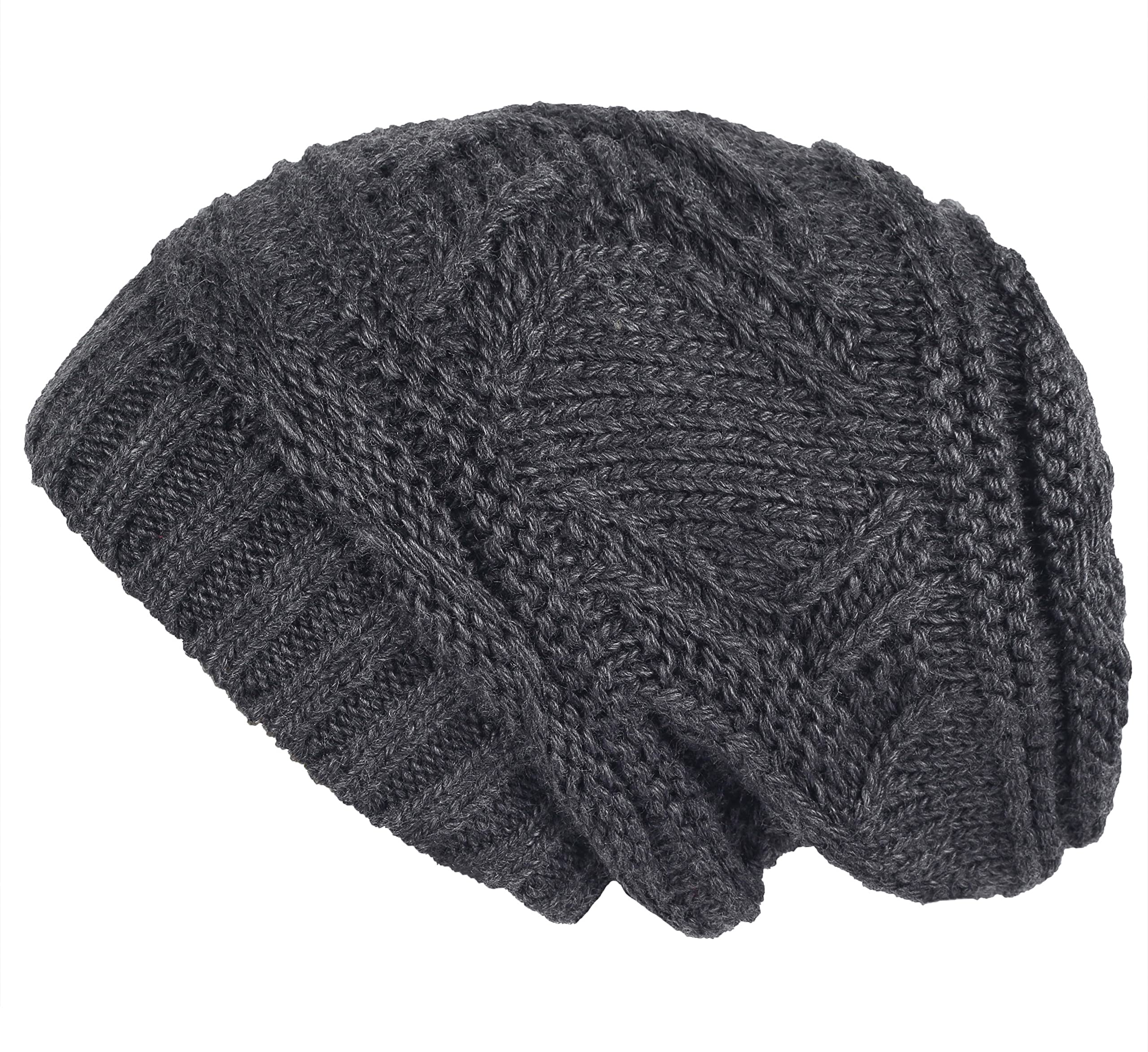 Knitted loose oversized soft and warm winter brimless hat for women. Comfortable, lightweight and versatile