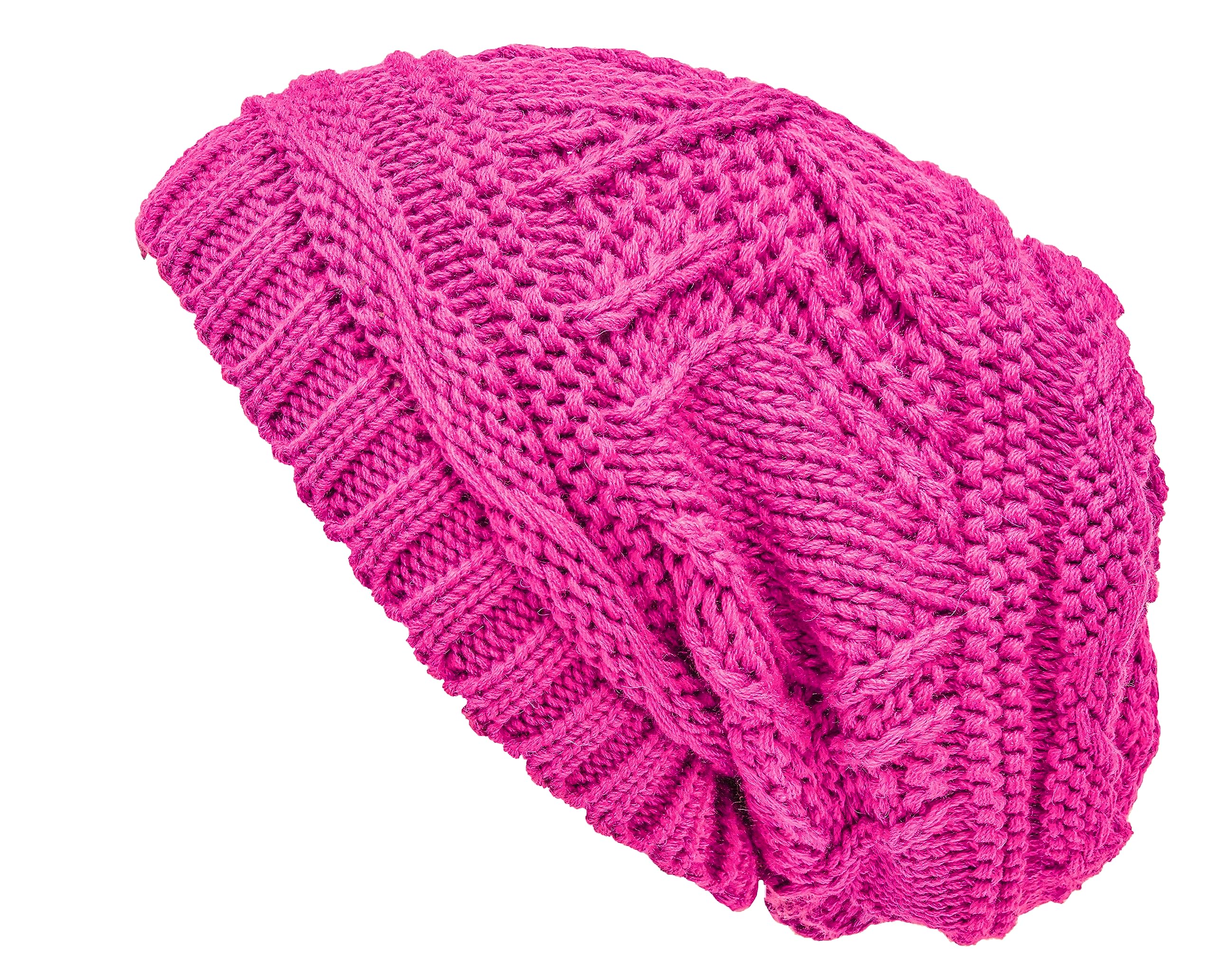 Knitted loose oversized soft and warm winter brimless hat for women. Comfortable, lightweight and versatile